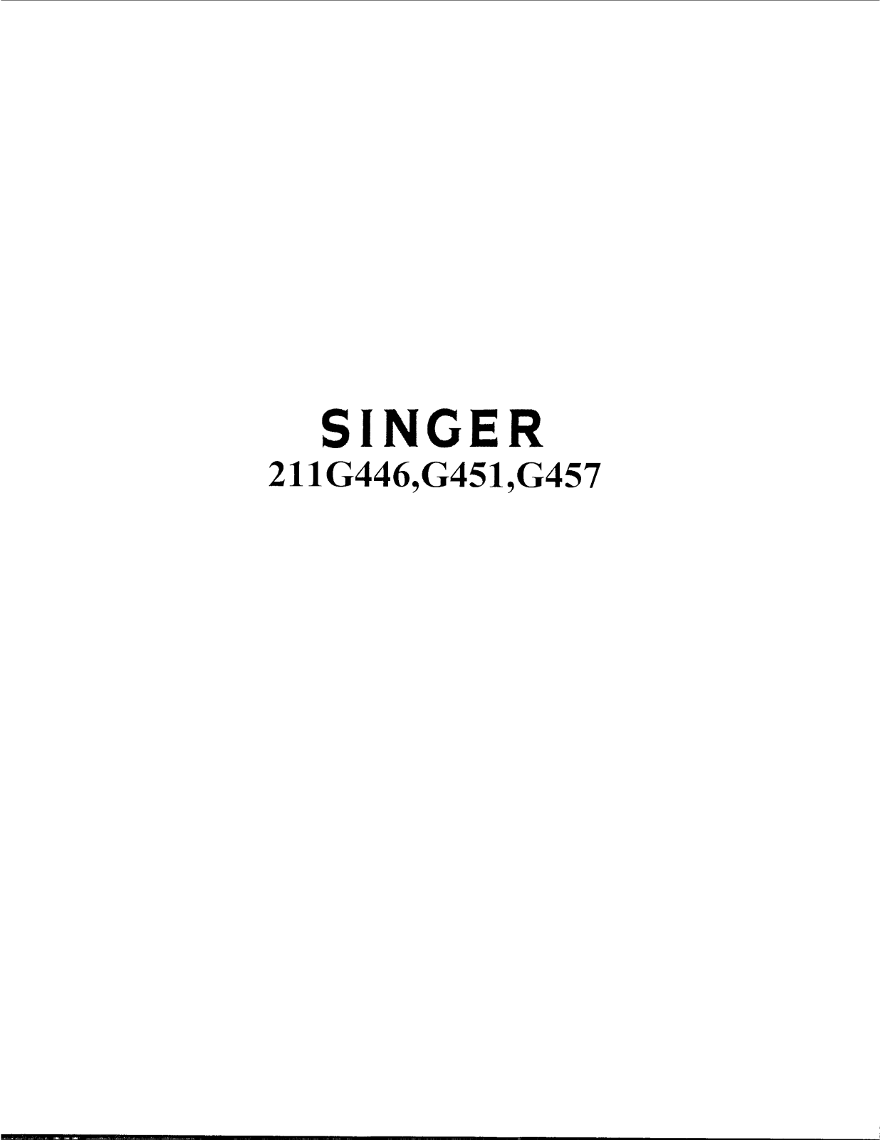 Singer 211G446, 211G451, 211G457 Parts List