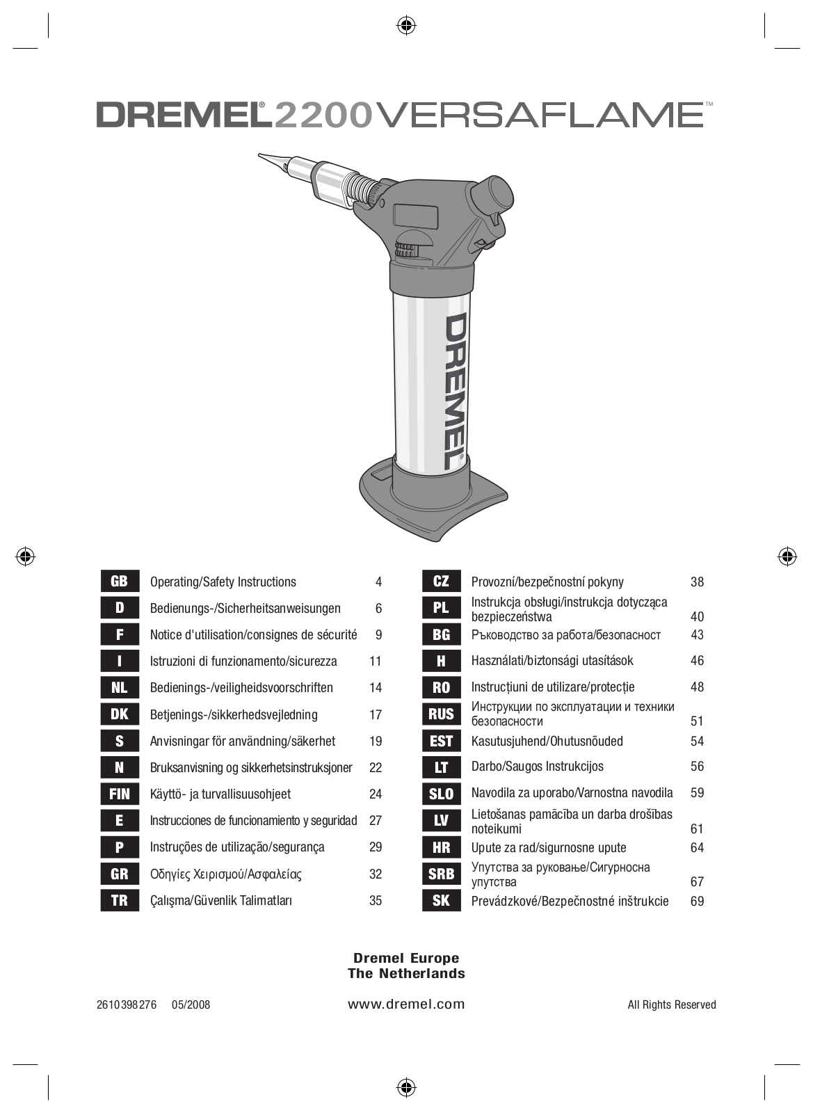 Dremel 2200 Versaflame User manual