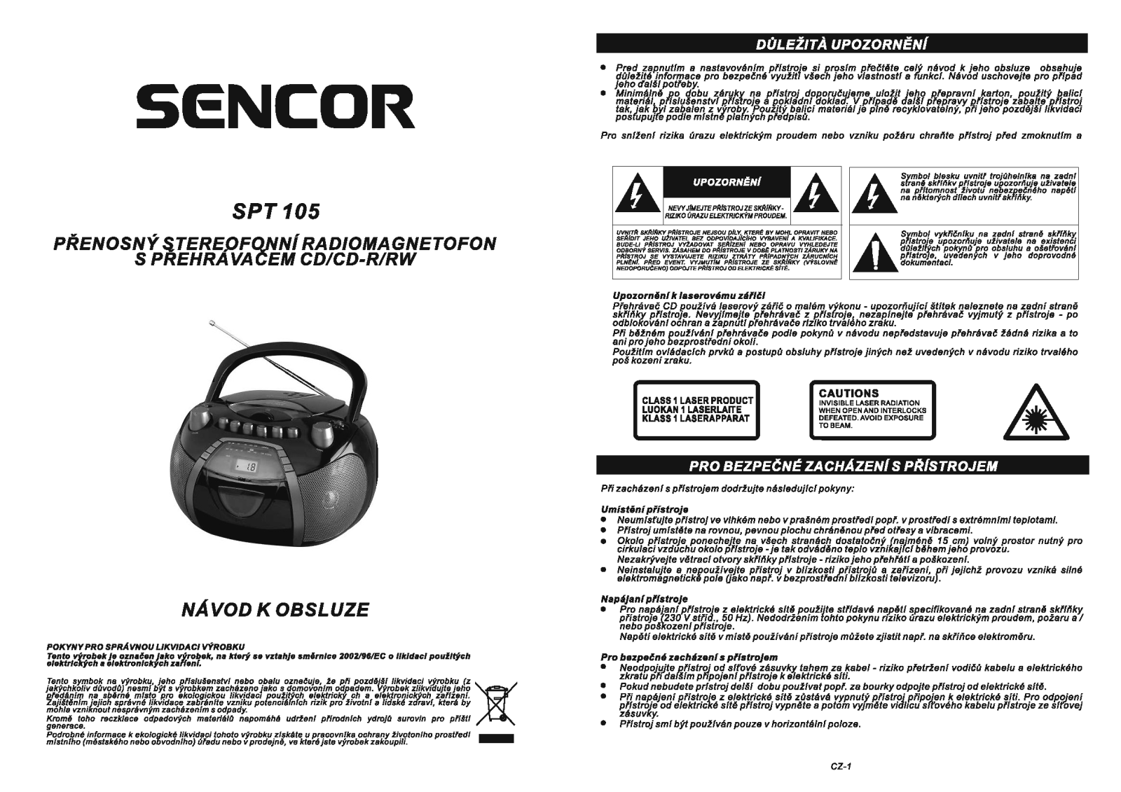 Sencor SPT 105 User Manual