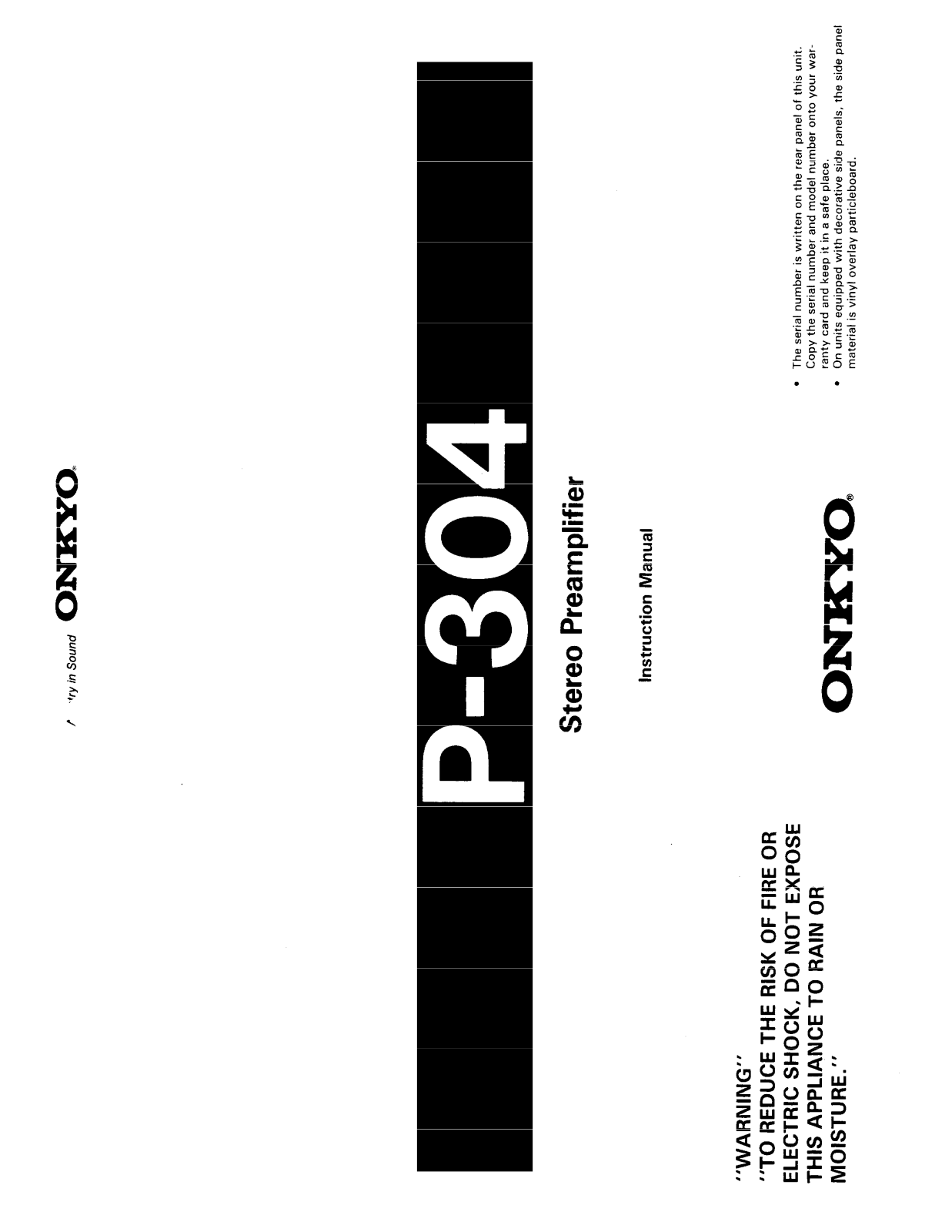 Onkyo P-304 Instruction Manual