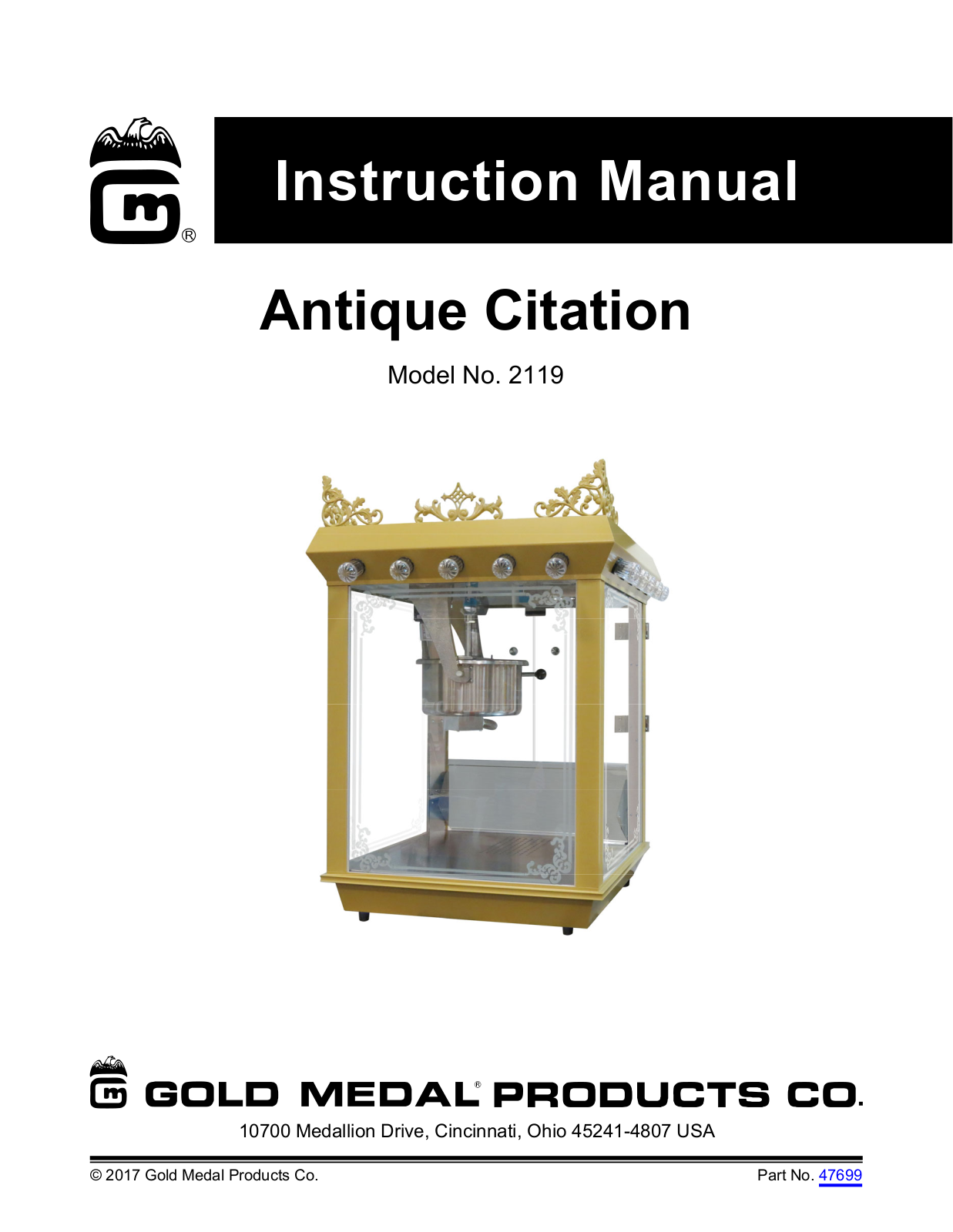 Gold Medal Products 2119 User Manual