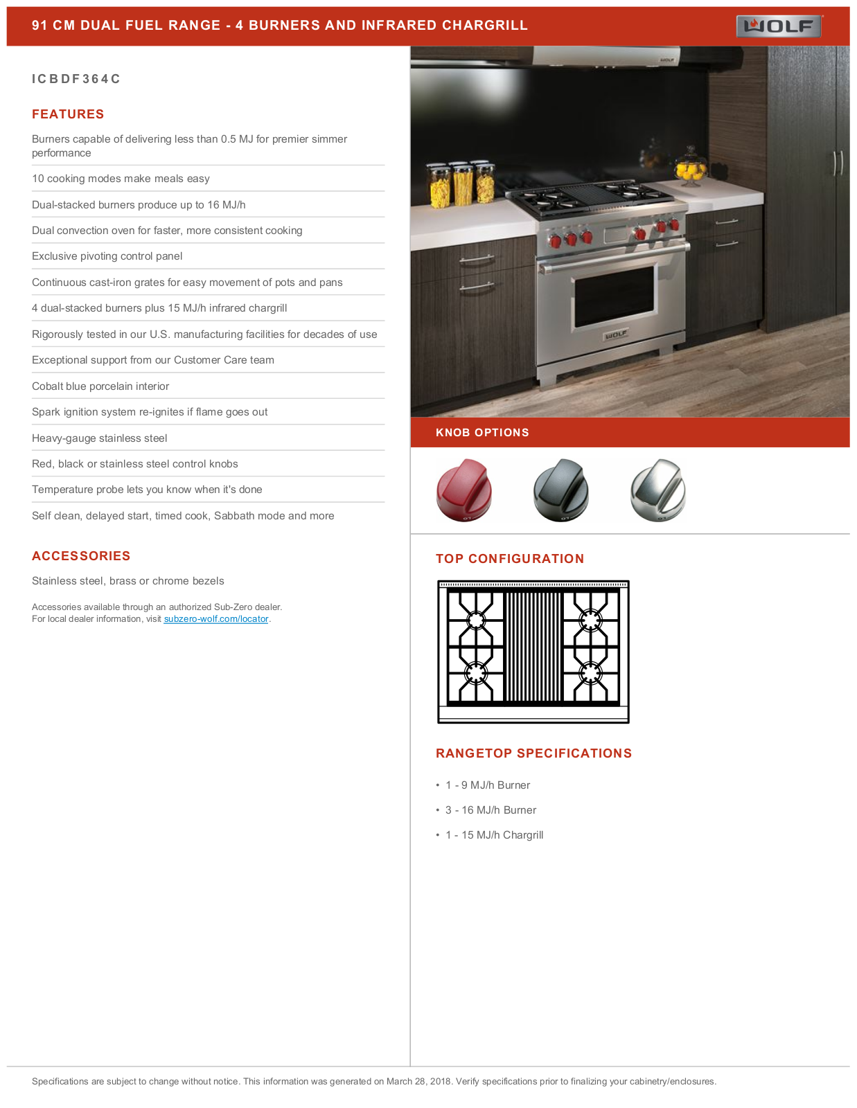 WOLF ICBDF364CLPG, ICBDF364CNG Quick Guide