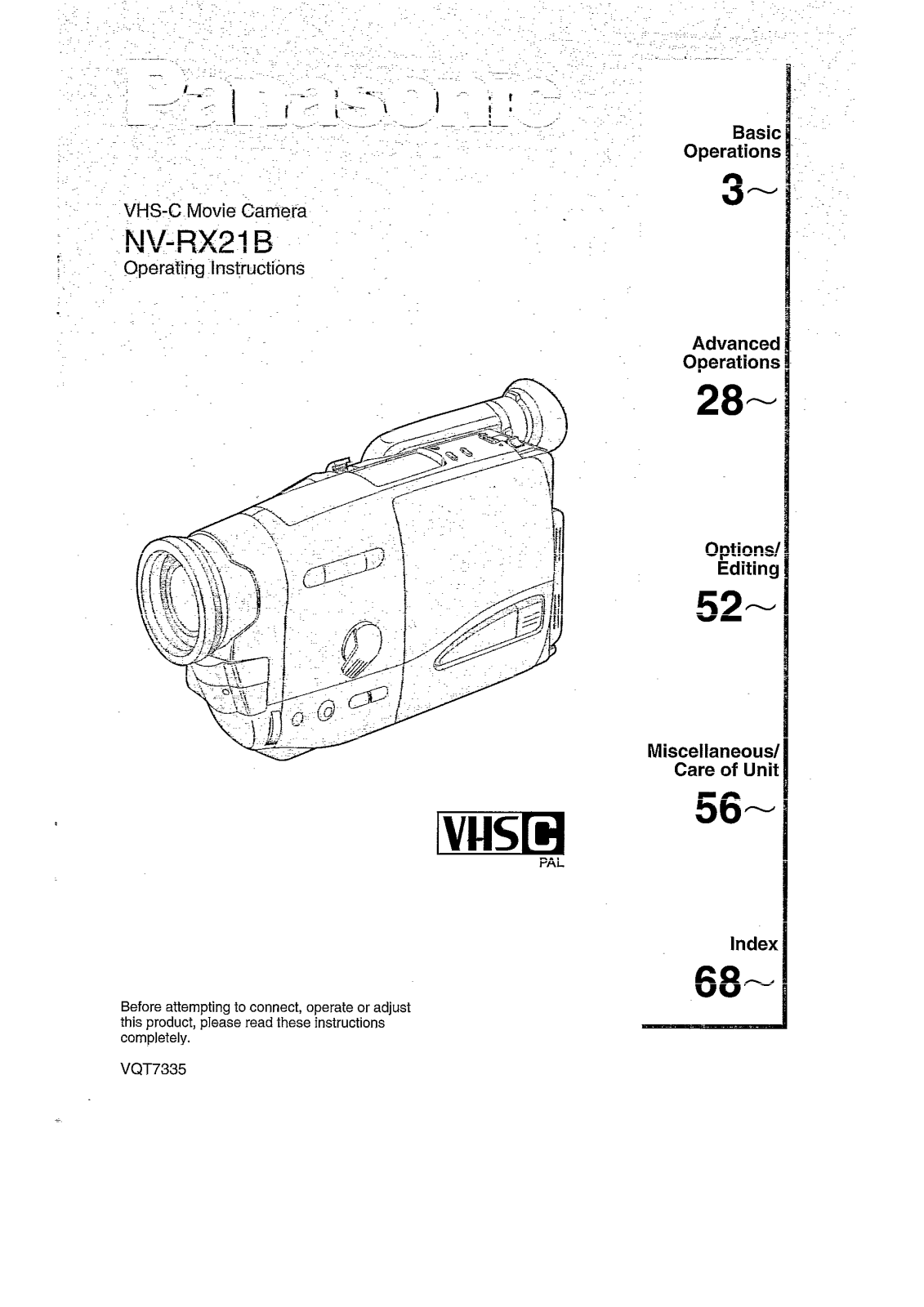 Panasonic NV-RX21B User Manual