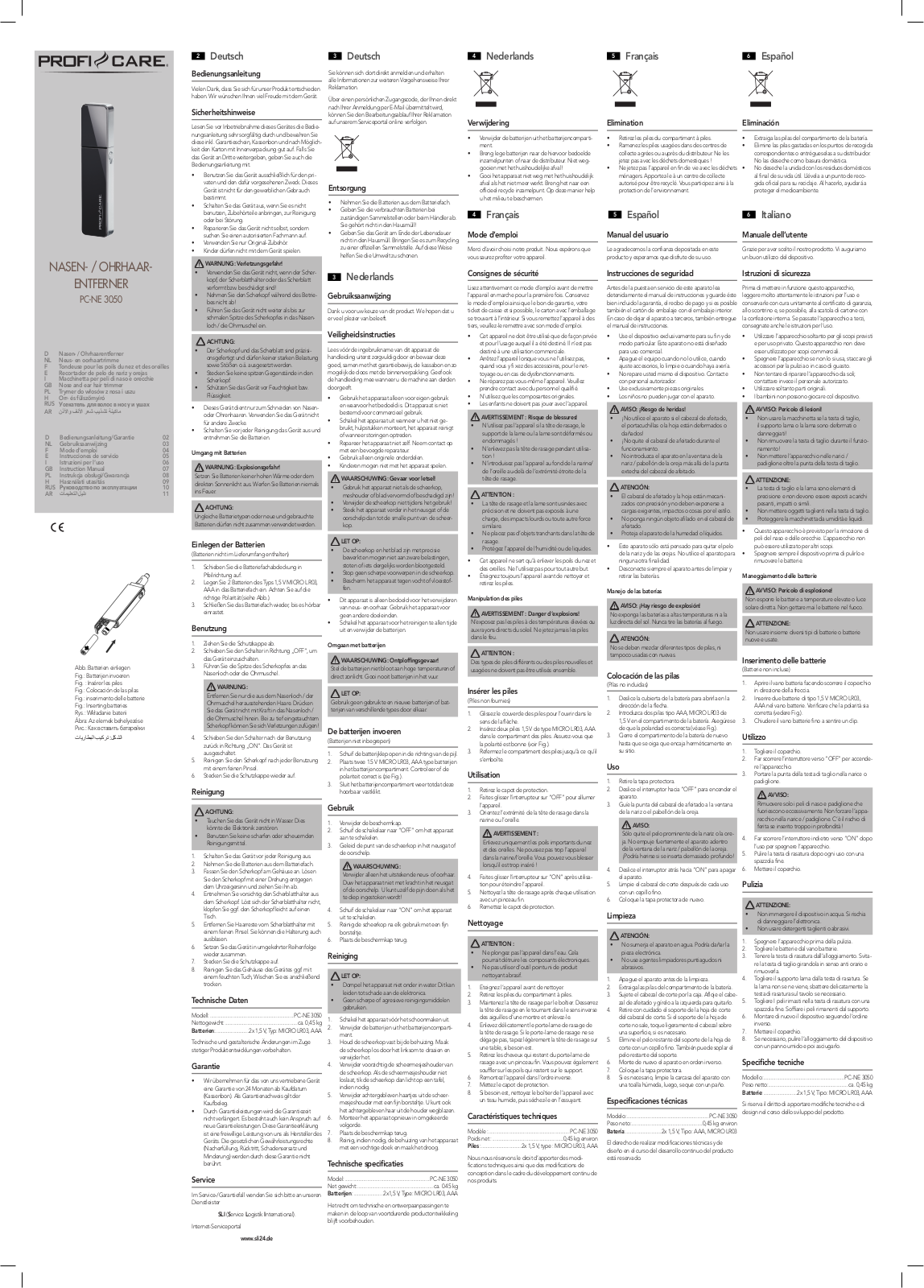 ProfiCare PC-NE 3050 User Manual