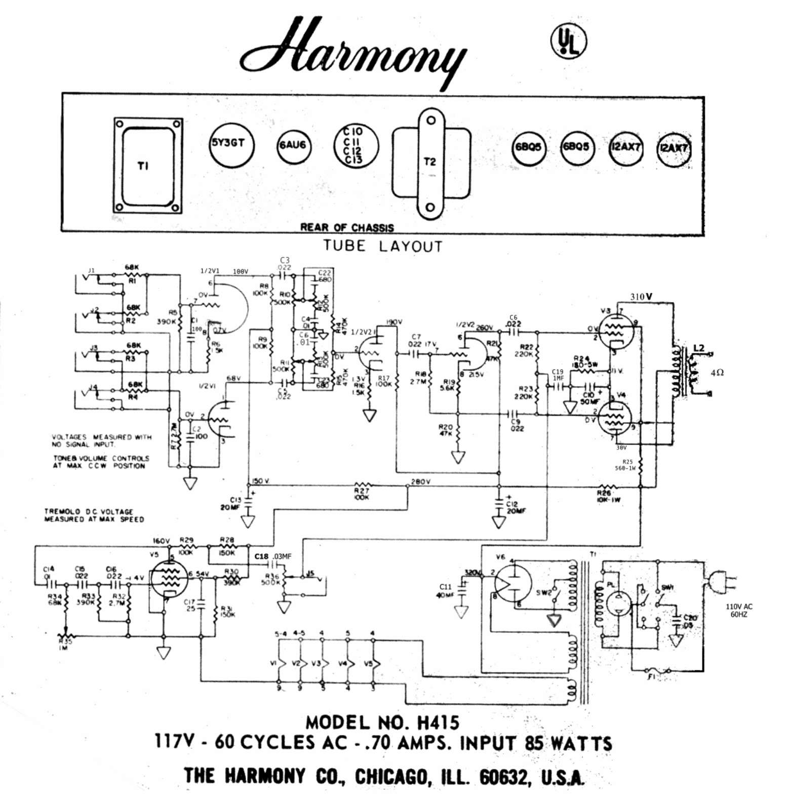 Harmony h415 schematic