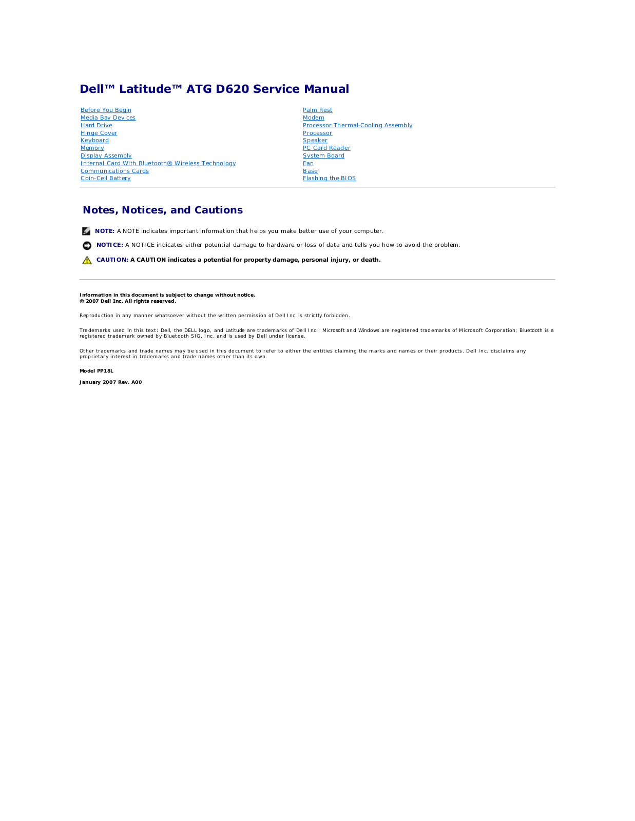 Dell ATG D620 User Manual