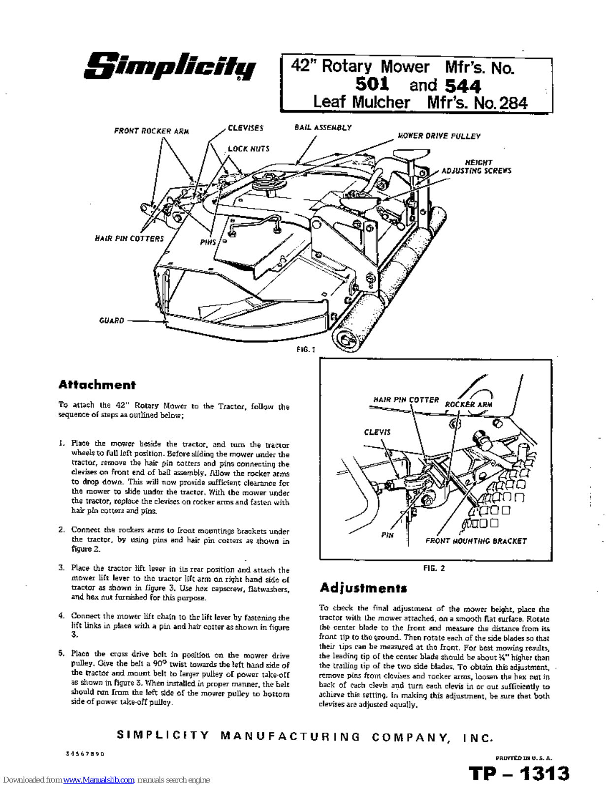 Simplicity 284,501,544 Operator's Manual