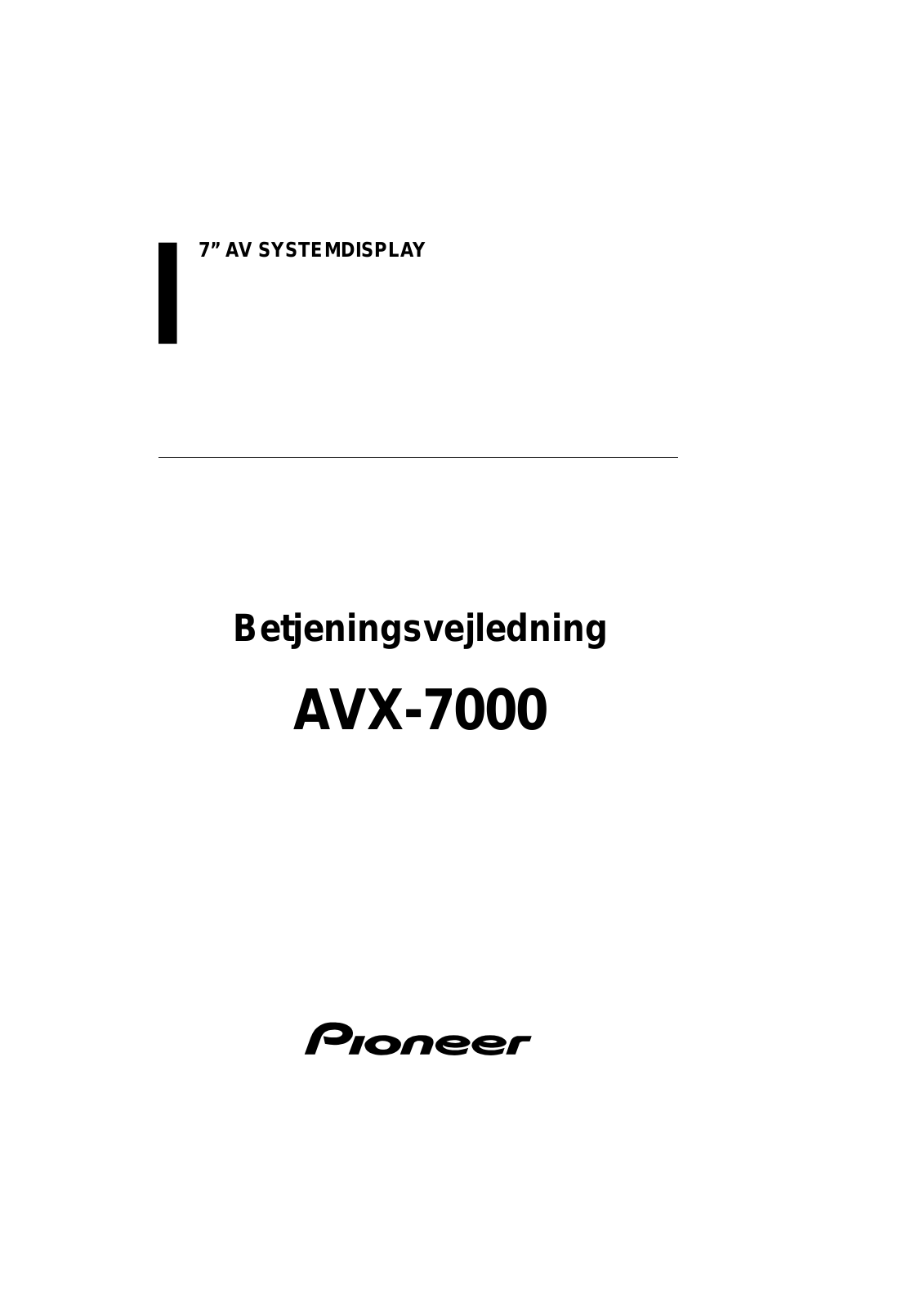 Pioneer AVX-7000 User Manual