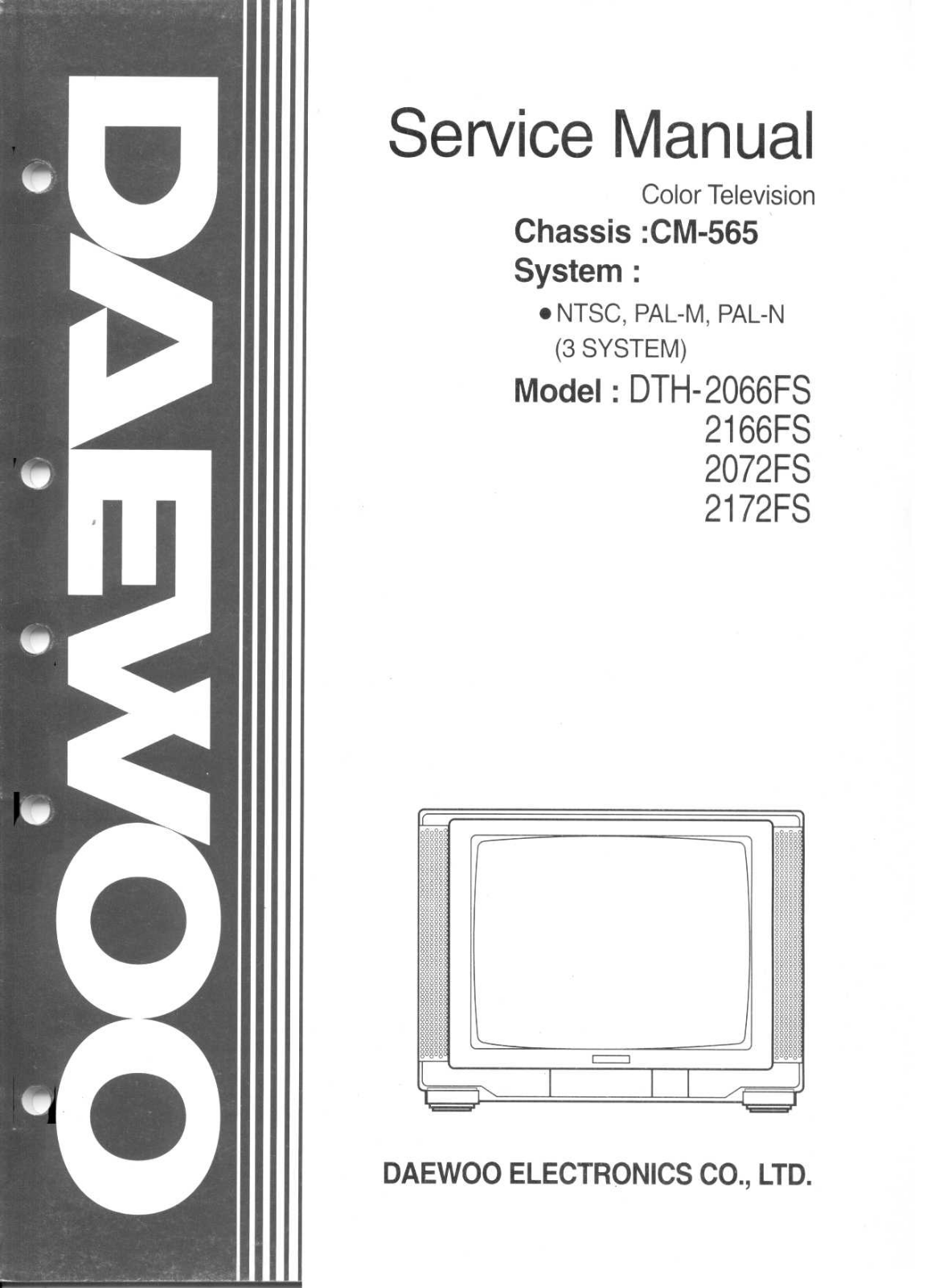 DAEWOO DTH-2066FS, DTH-2166FS, DTH-2072FS, DTH-2172FS Service Manual