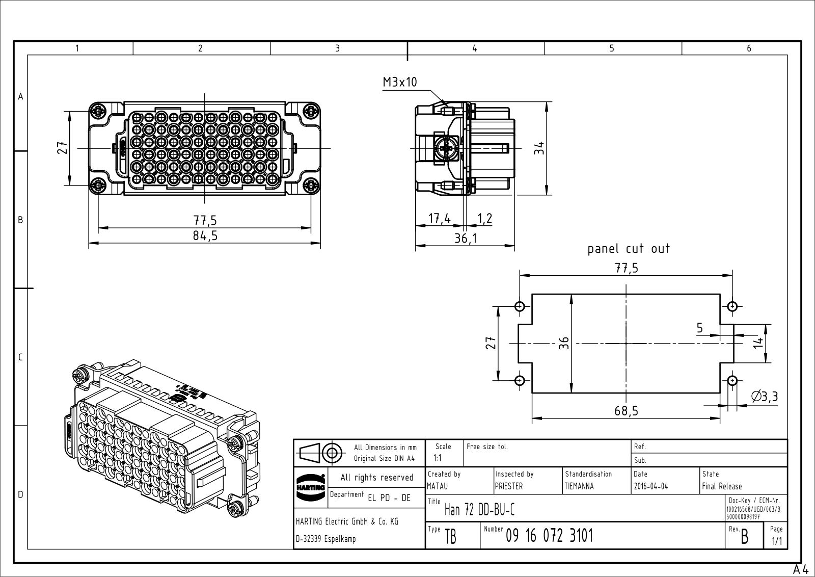 HARTING 09160723101 Datasheet - ManualMachine.com