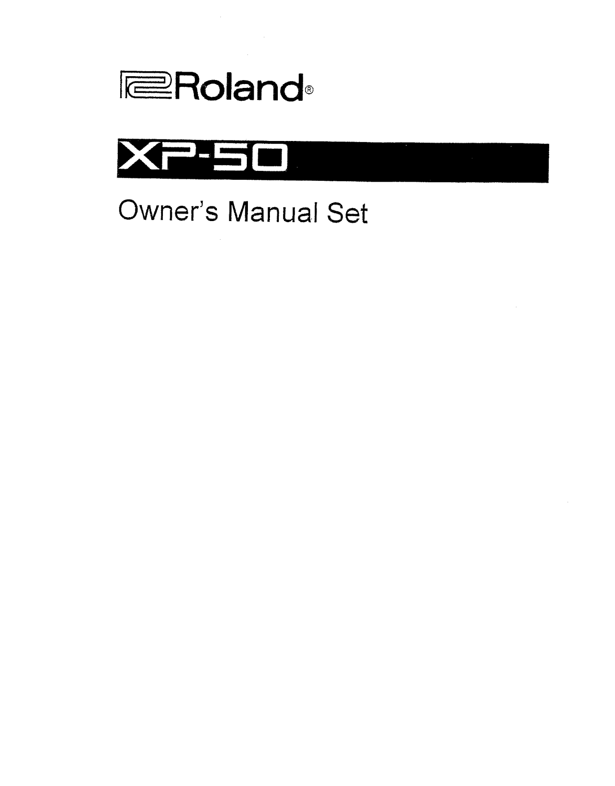 Roland XP-50 User Manual