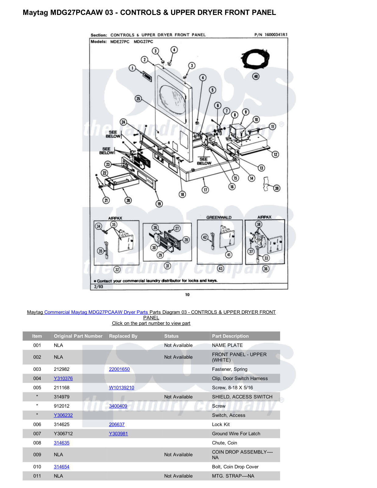 Maytag MDG27PCAAW Parts Diagram