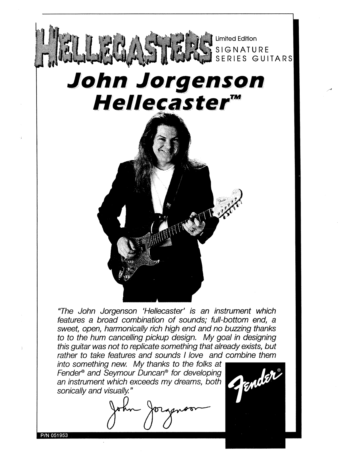 Fender Hellecasters-John-Jorgenson-Strato Operation Manual