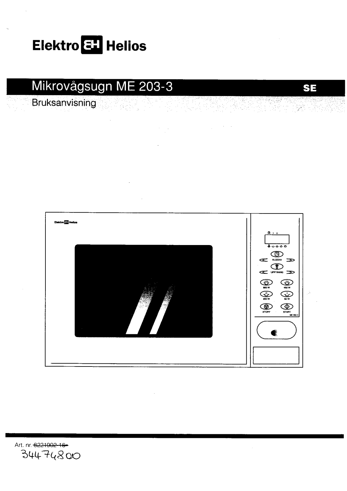 Elektro helios ME203-3 User Manual