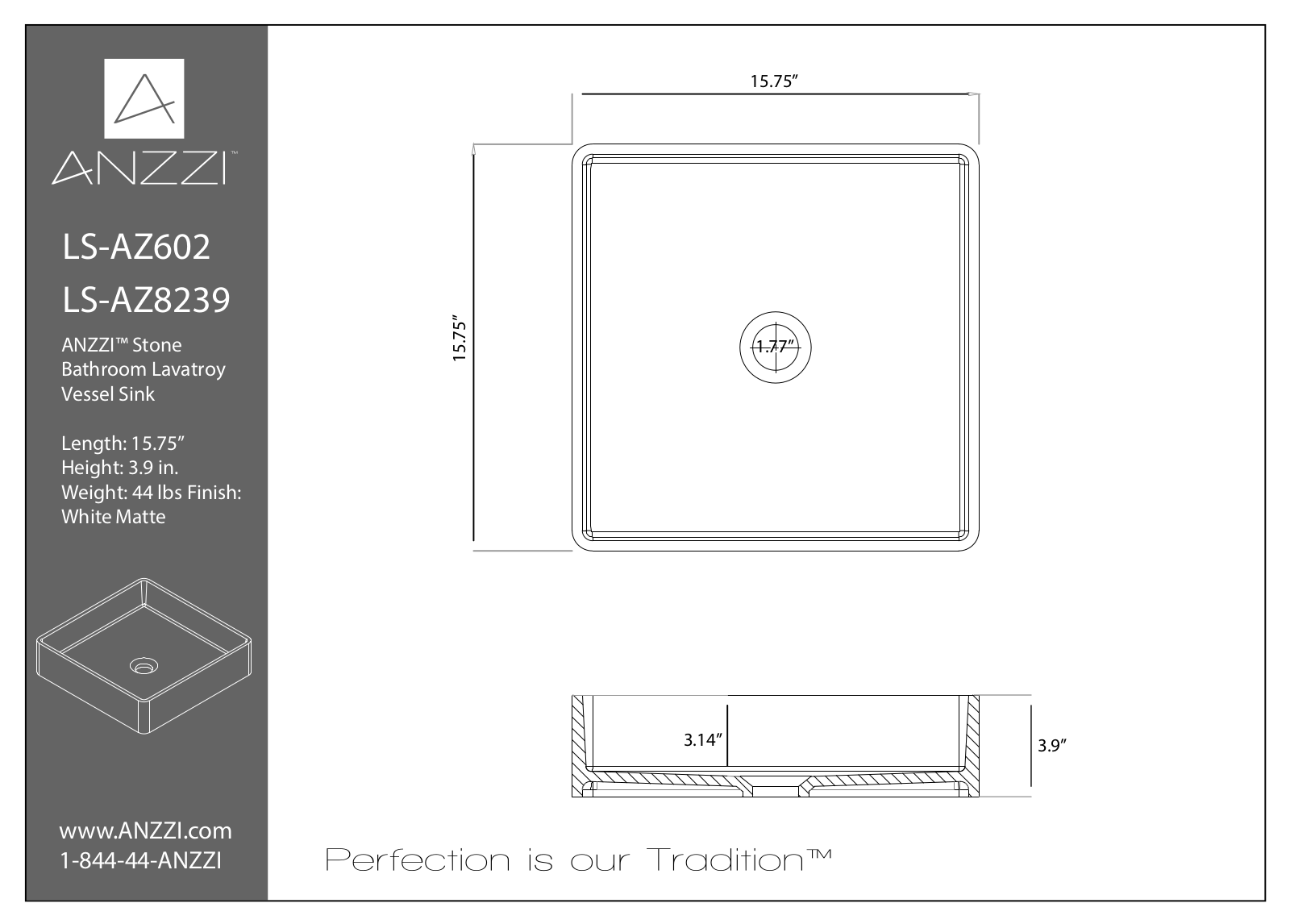 ANZZI BCYN1362 Dimensions - ManualMachine.com