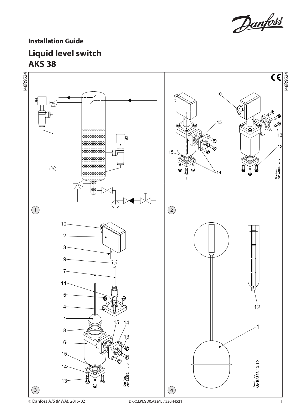 Danfoss AKS 38 Installation guide