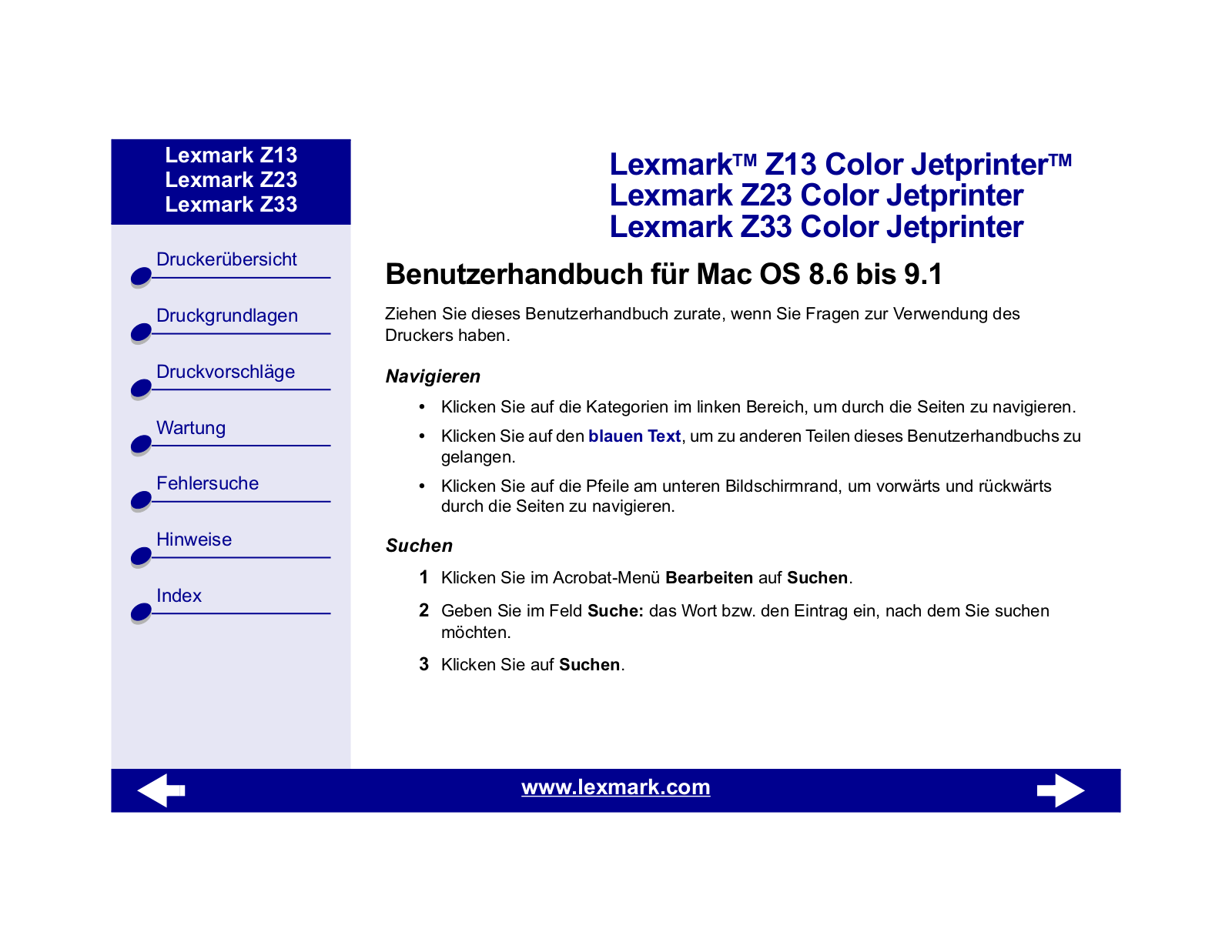 Lexmark Z33, Z13, Z23 User Manual