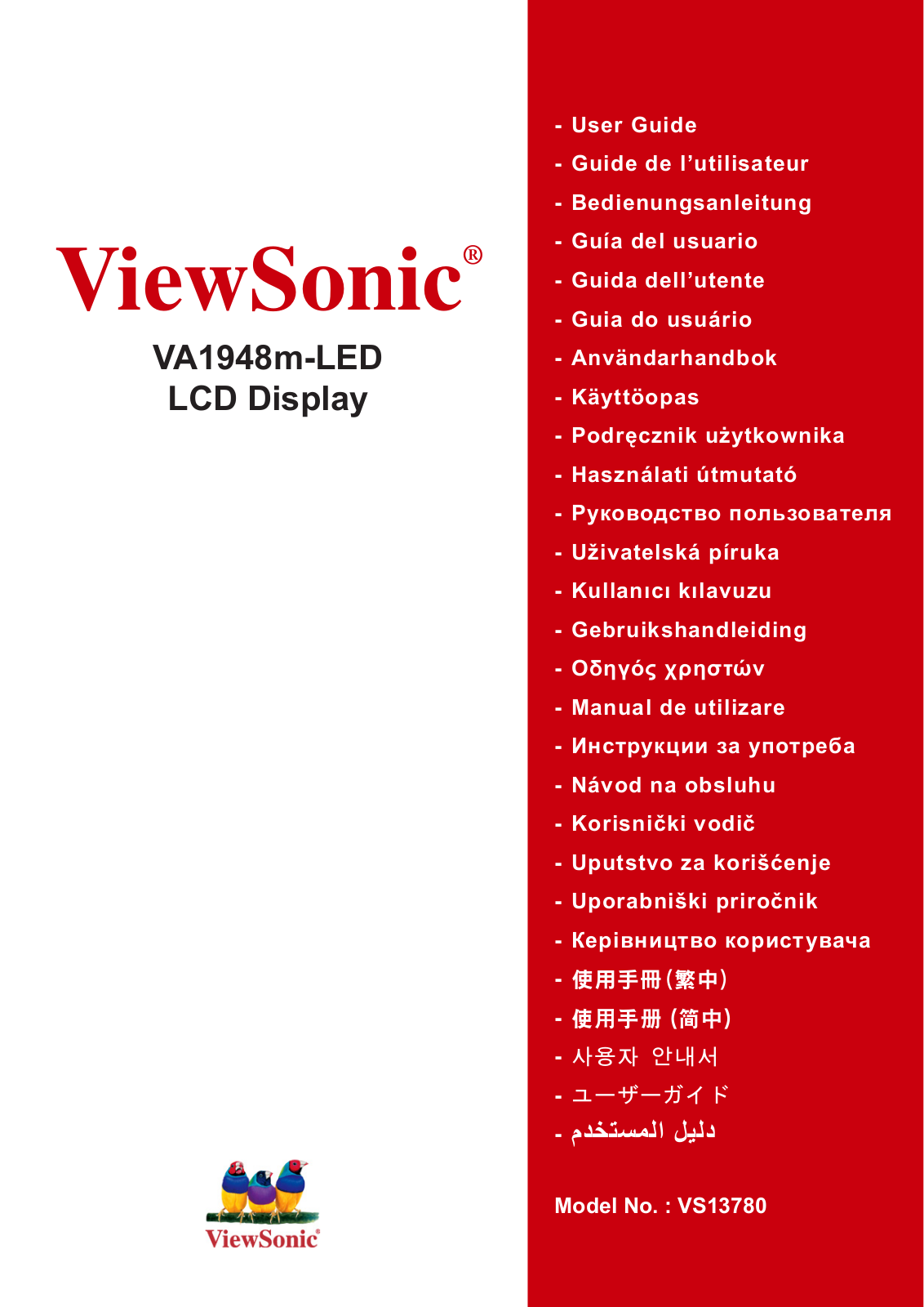 Viewsonic VA1948M-LED User Manual