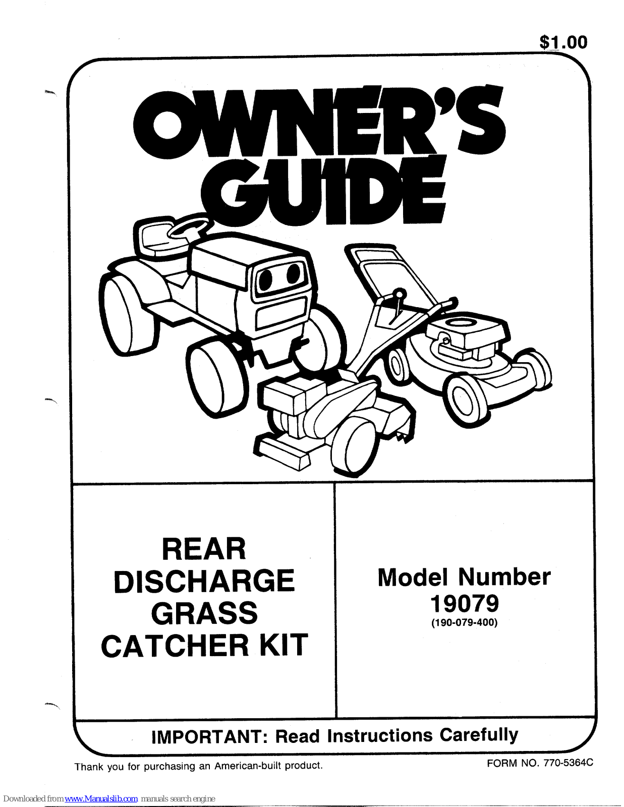 MTD 19079 Owner's Manual