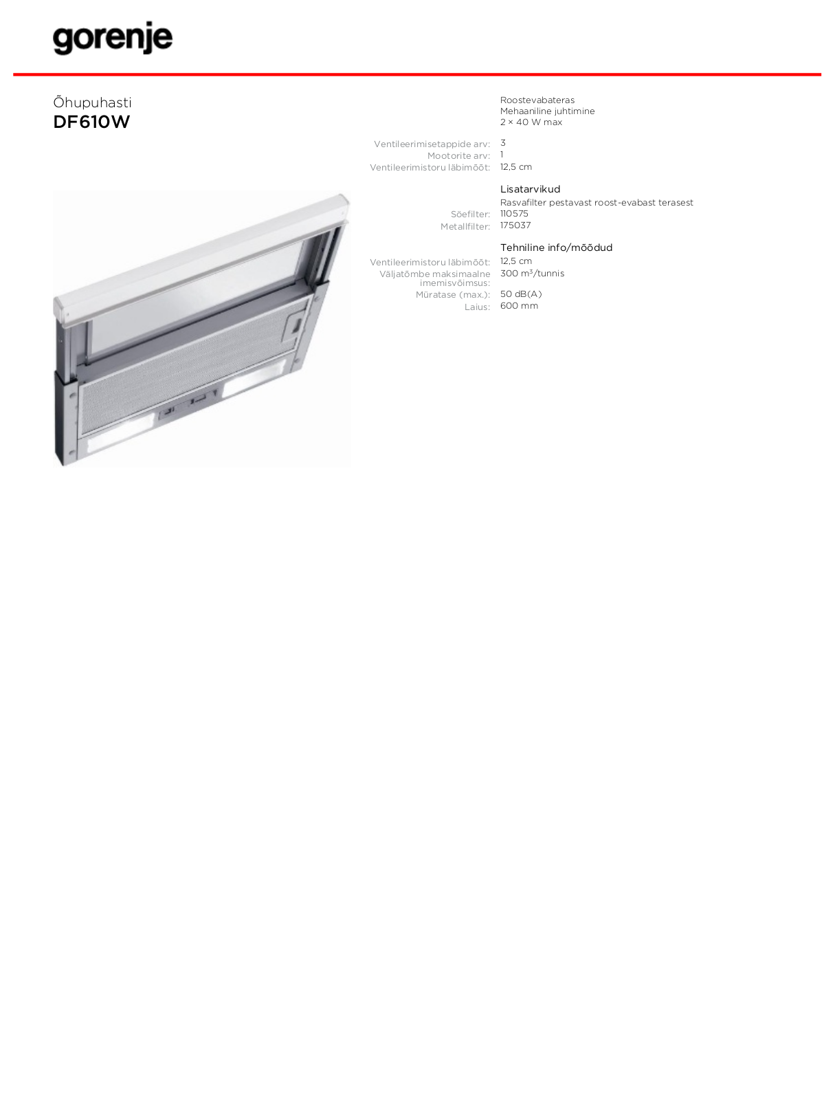 Gorenje DF610W BROCHURE