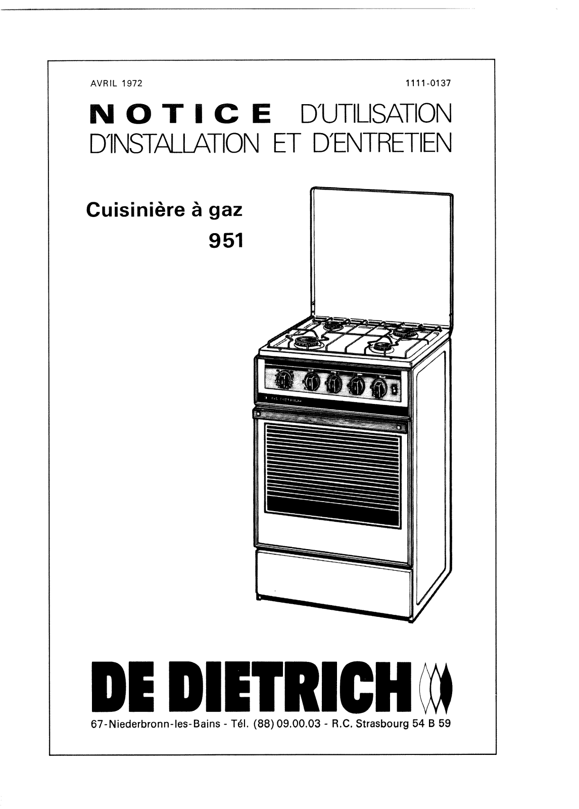 De dietrich 951 User Manual