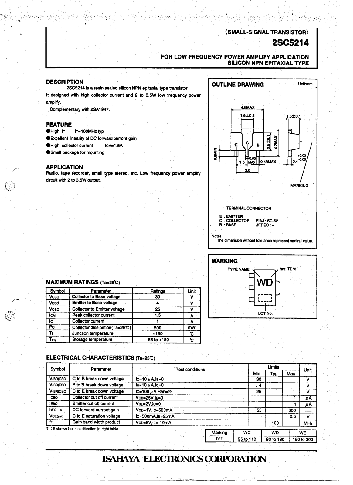 Datasheet 2sc5214 Datasheet - ManualMachine.com