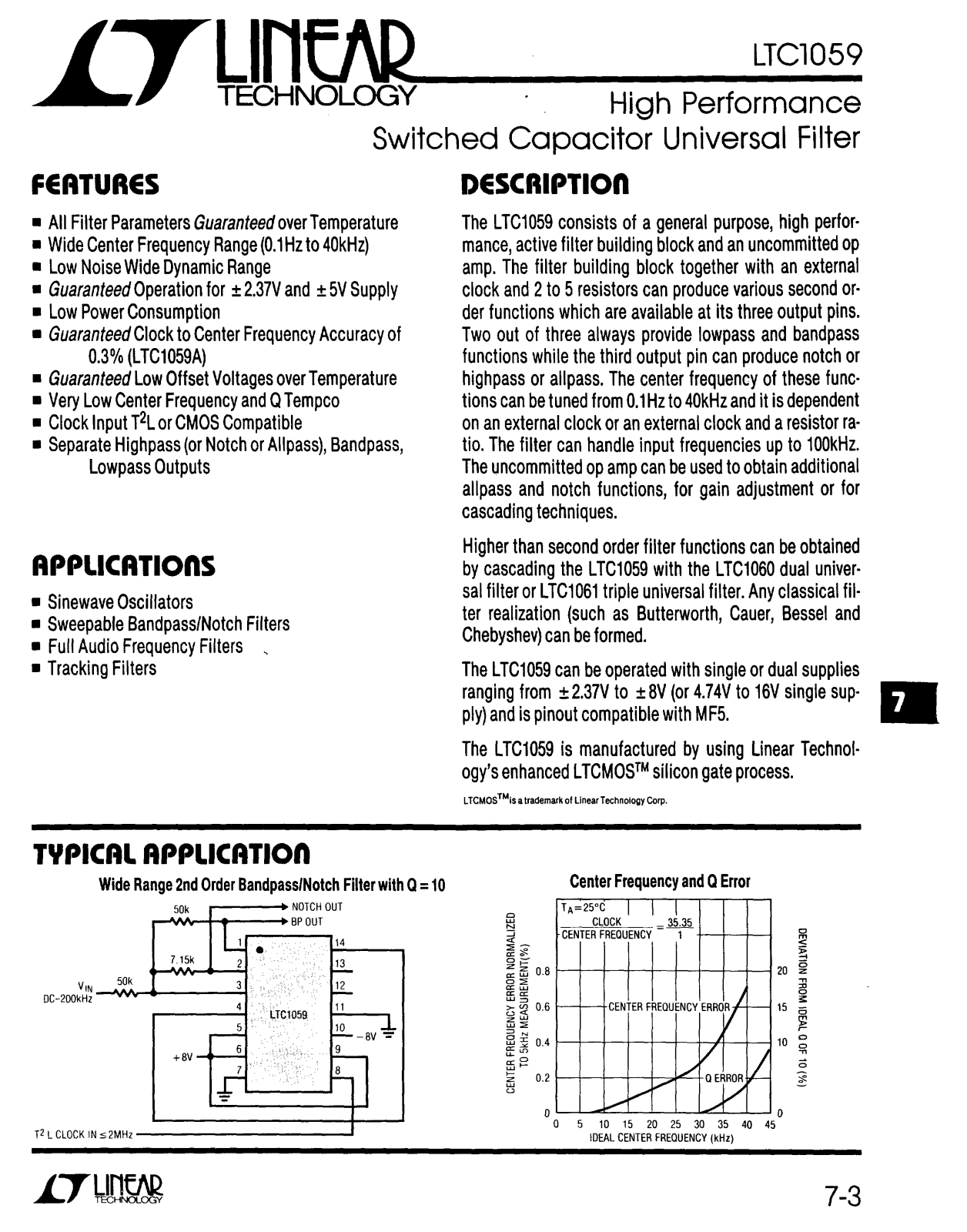 Linear Technology LTC1059 Datasheet