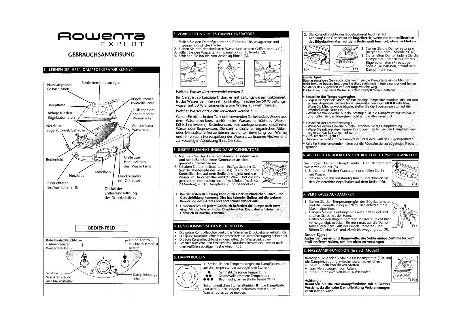 Rowenta DG 920 User Manual