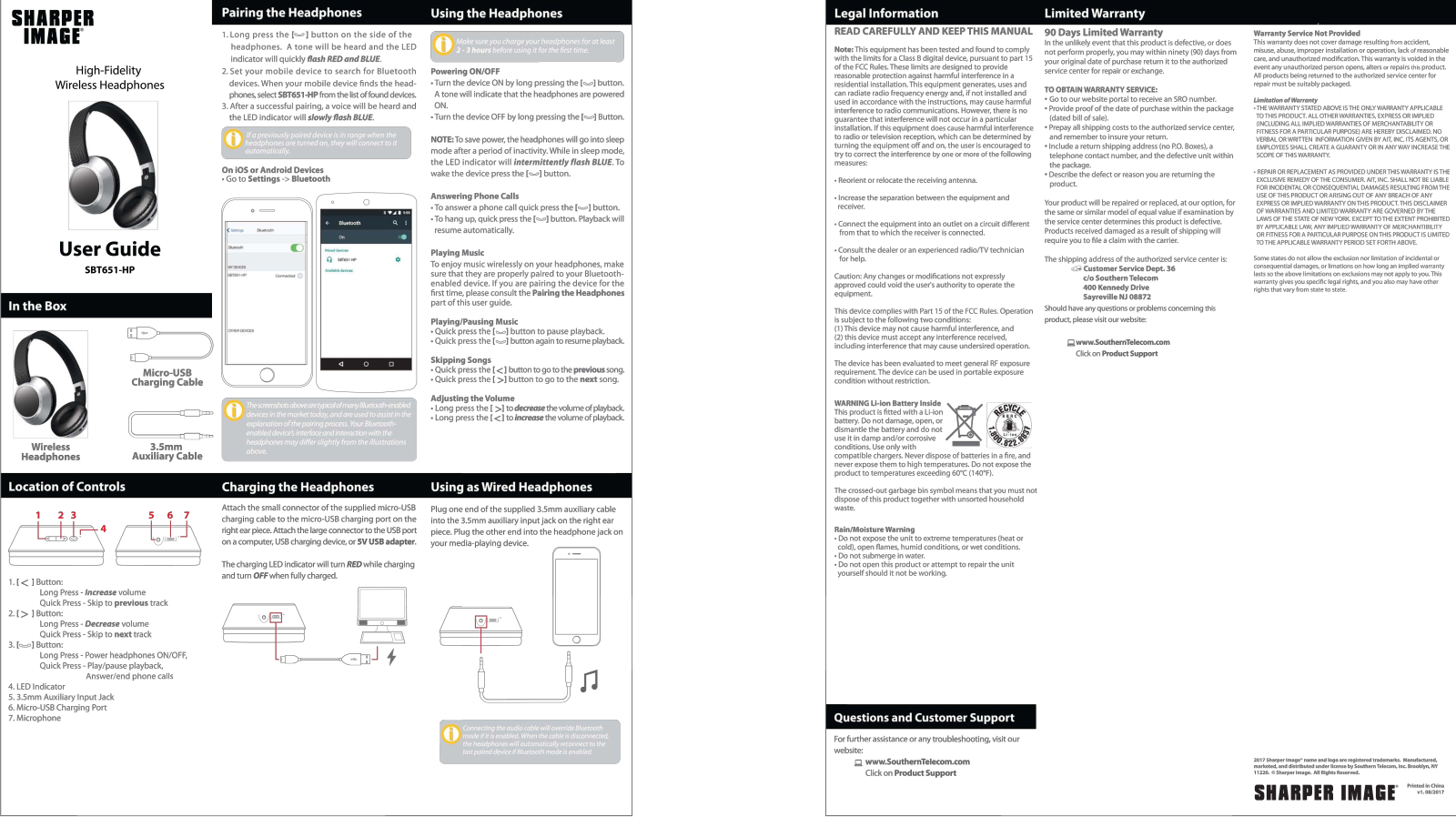 Sharper image SBT651-HP User Manual