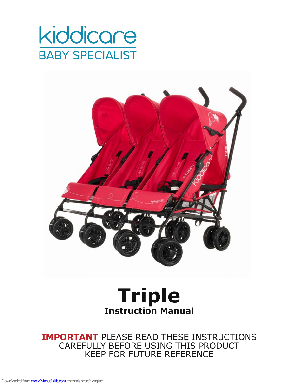 Kiddicare Triple Instruction Manual