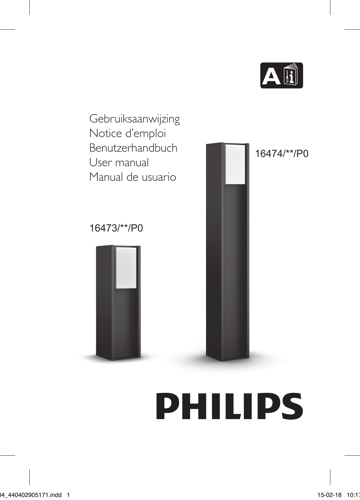 Philips 16473/**/P0, 16474/**/P0 User manual