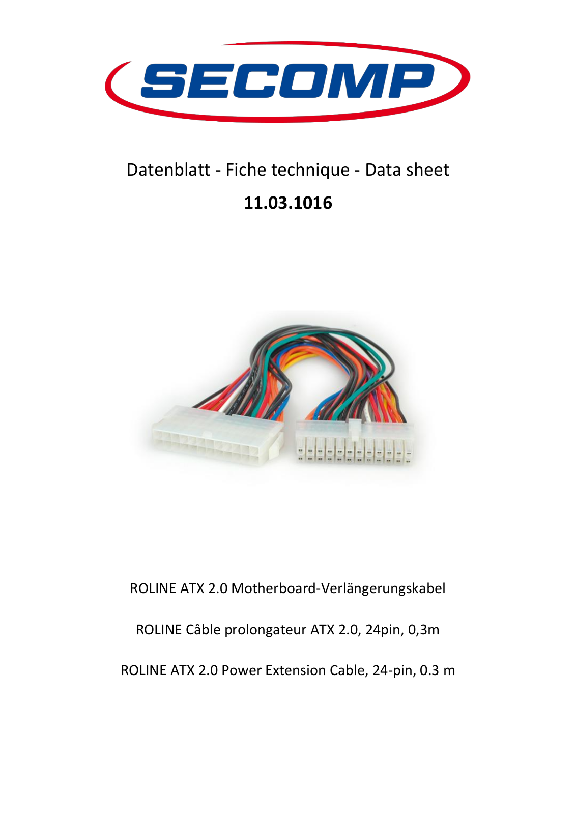 ROLINE 11031016 Datasheet - ManualMachine.com