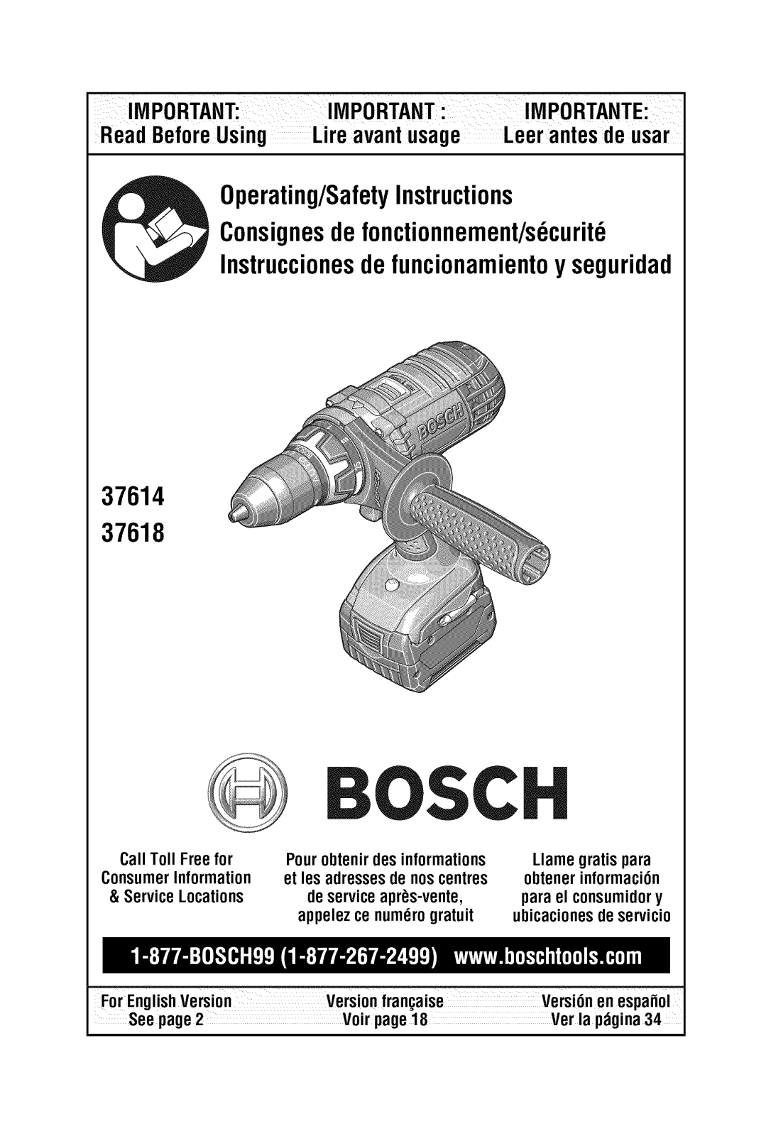 Bosch 37618-01 Owner’s Manual