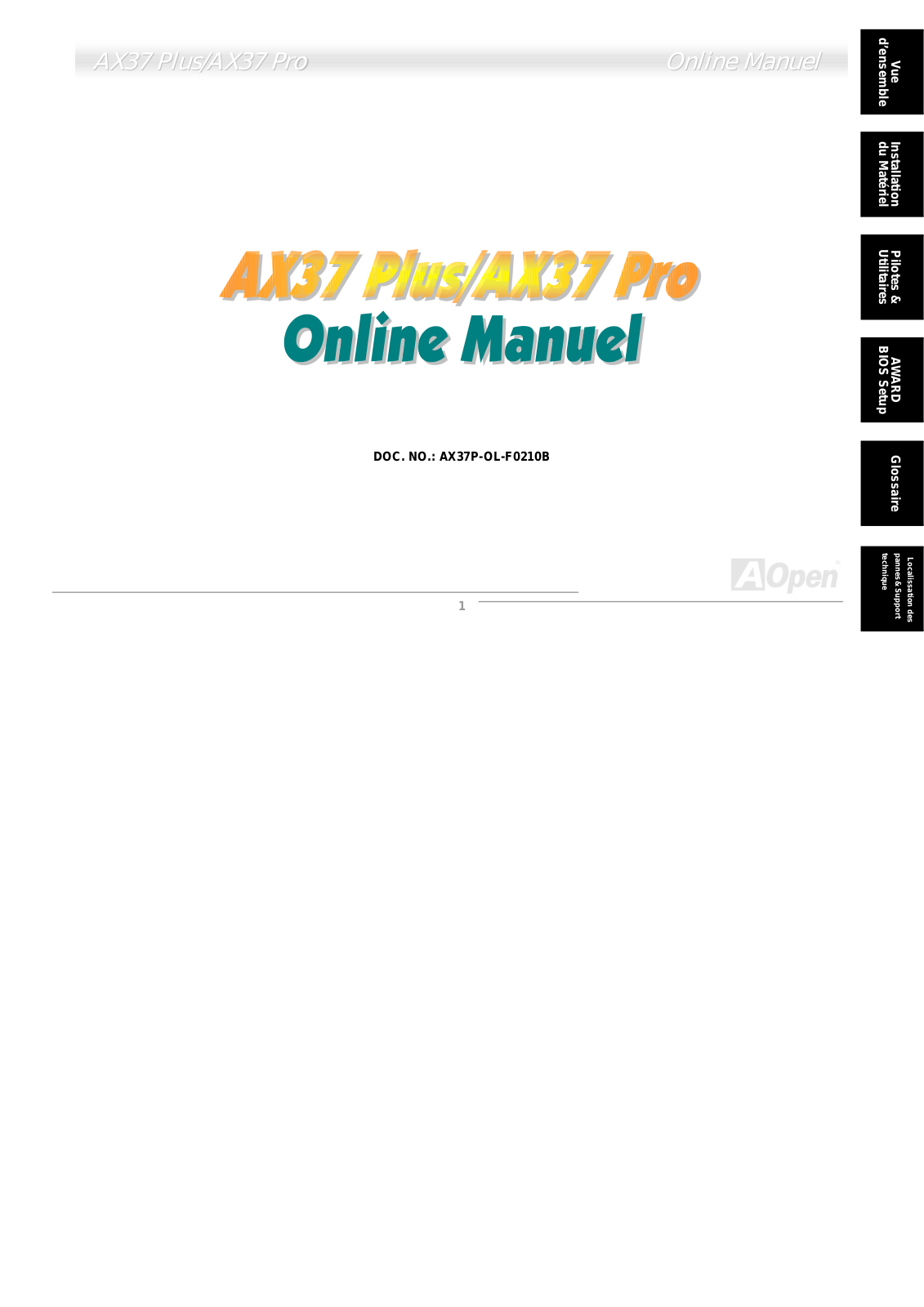 AOPEN AX37PRO User Manual