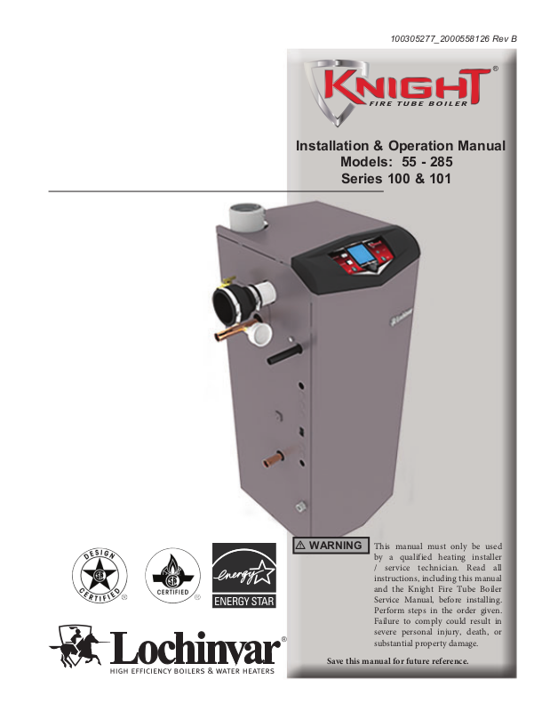 Lochinvar KHB055N, KHB085N, KHB110N, KHB155N, KHB199N Installation Manual