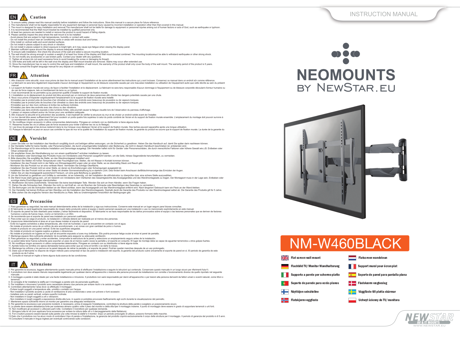 Newstar NM-W460BLACK User Manual