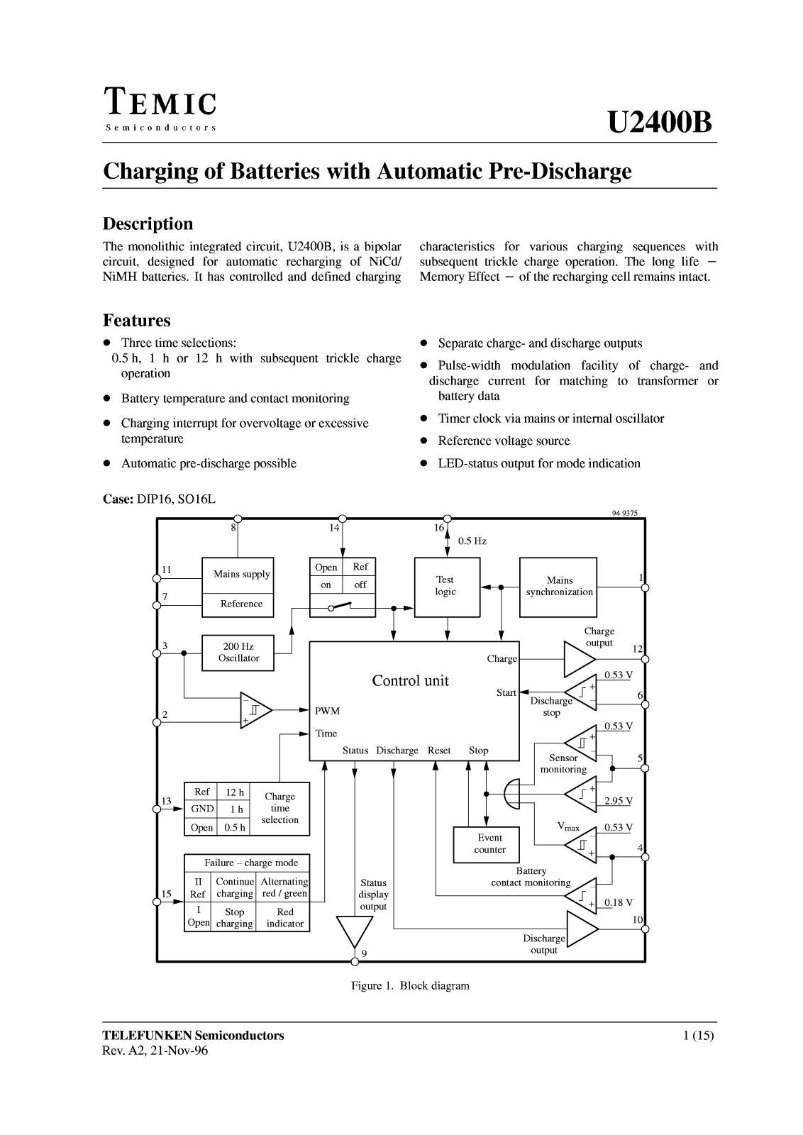 Telefunken U2400B Datasheet