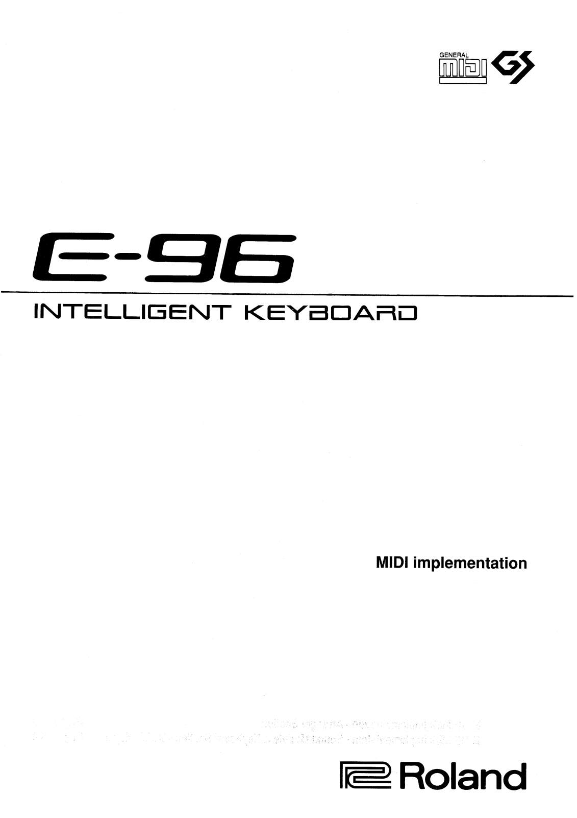 Roland E 96 Service Manual