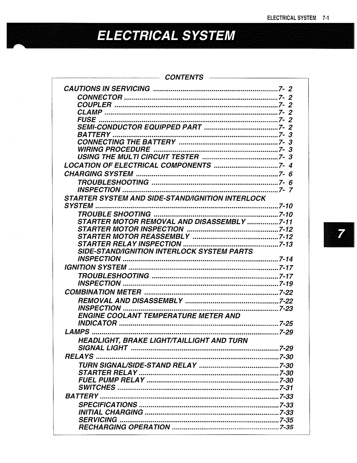 Suzuki DL1000V VSTROM Service Manual 7 Electrical