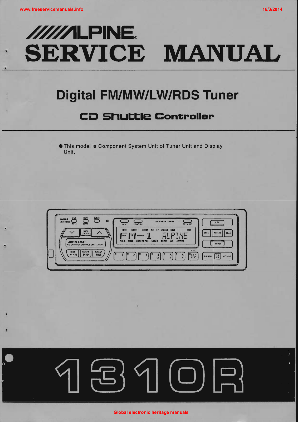 Alpine 1310r Service Manual