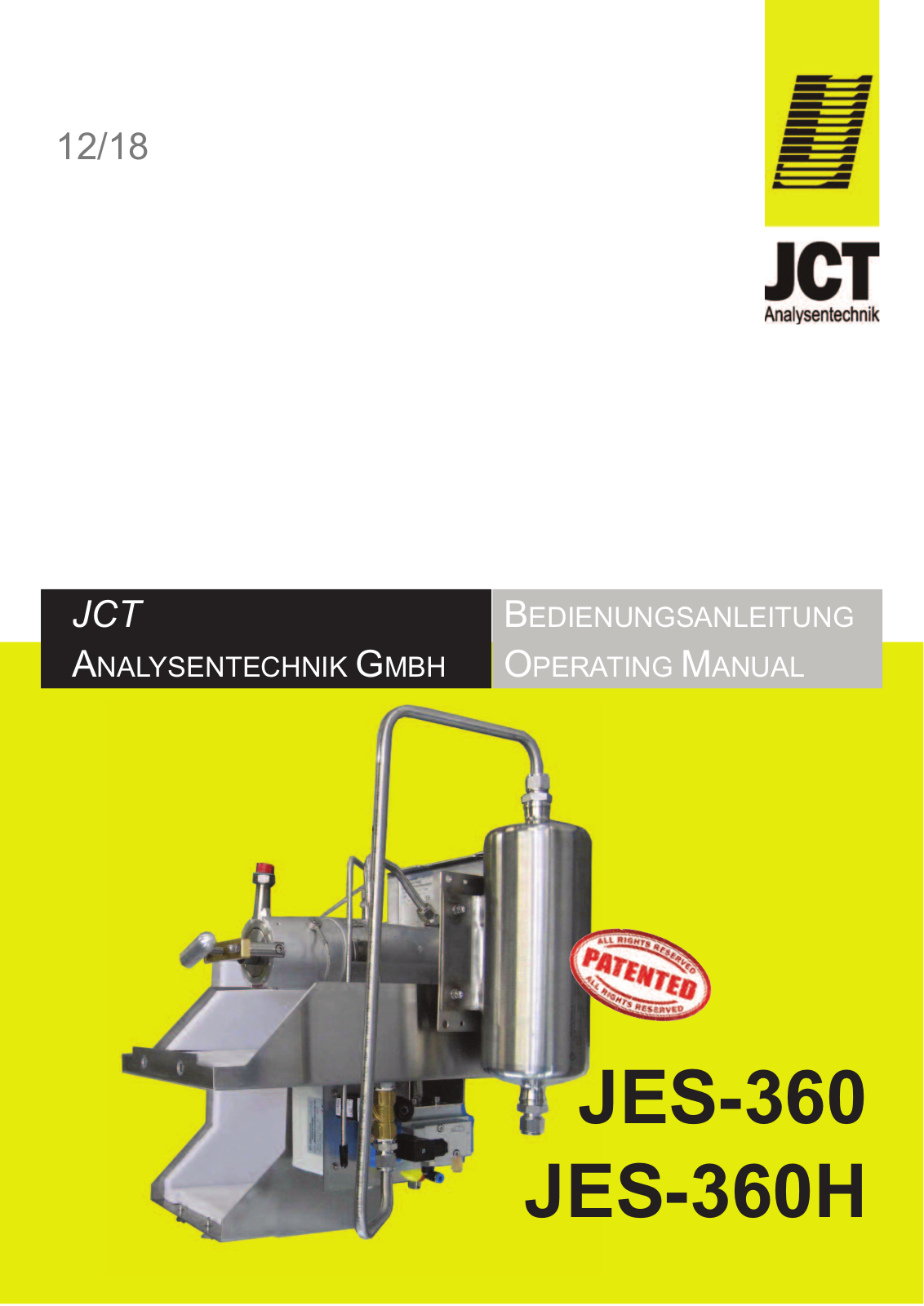 Jct JES-360, JES-360H Operating Manual