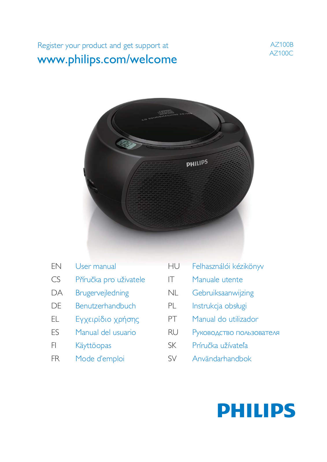 Philips AZ100C, AZ 100B User manual