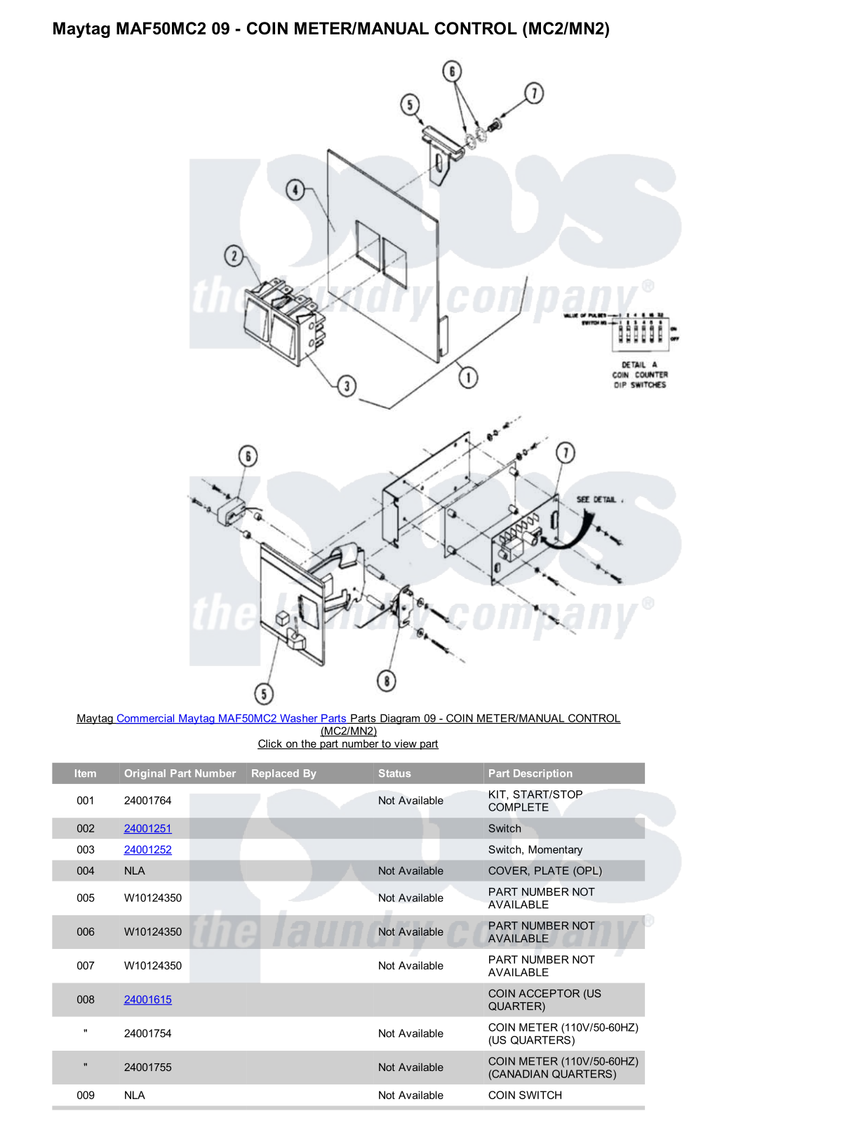 Maytag MAF50MC2 Parts Diagram