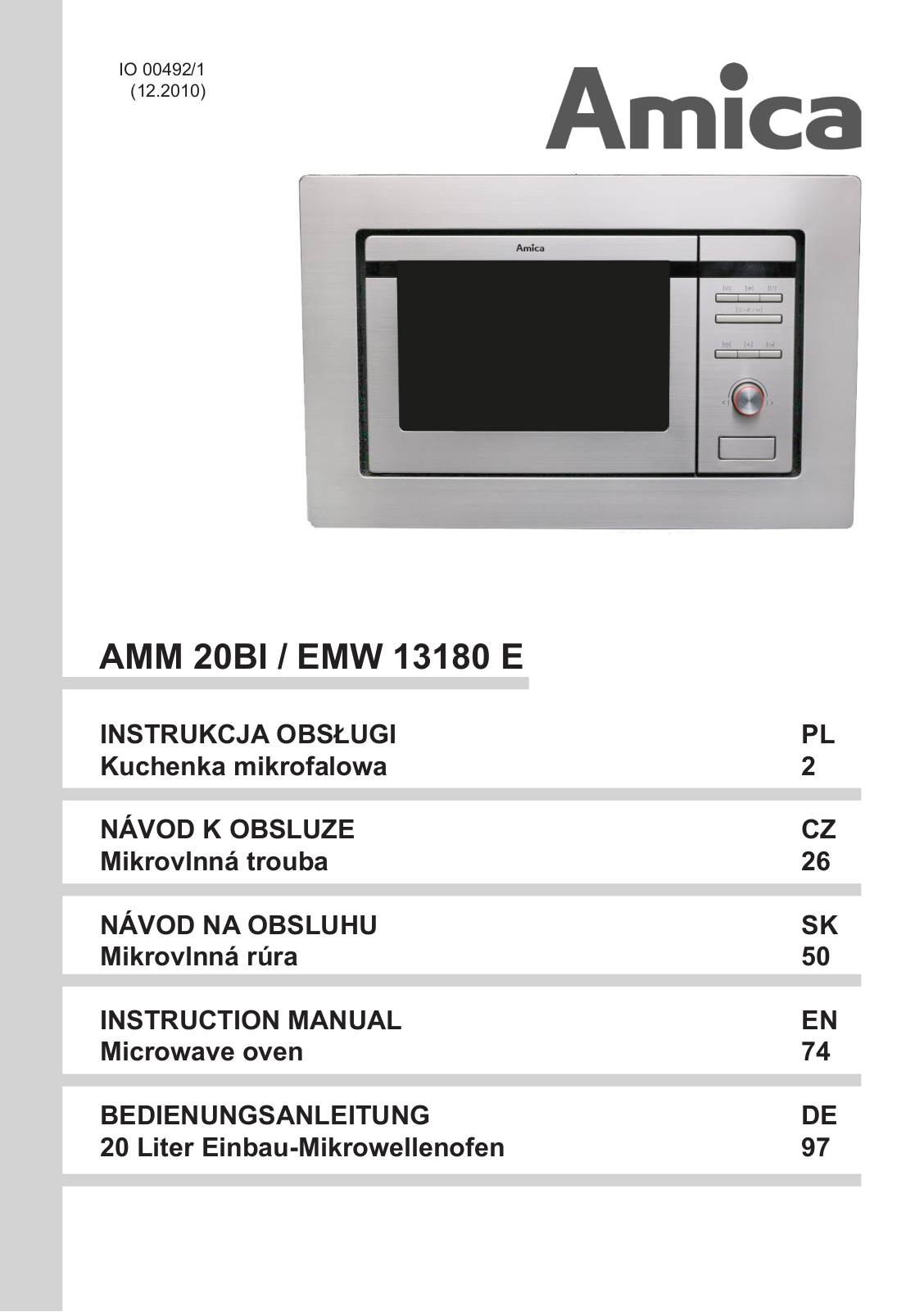 Amica EMW 13180 E User Manual