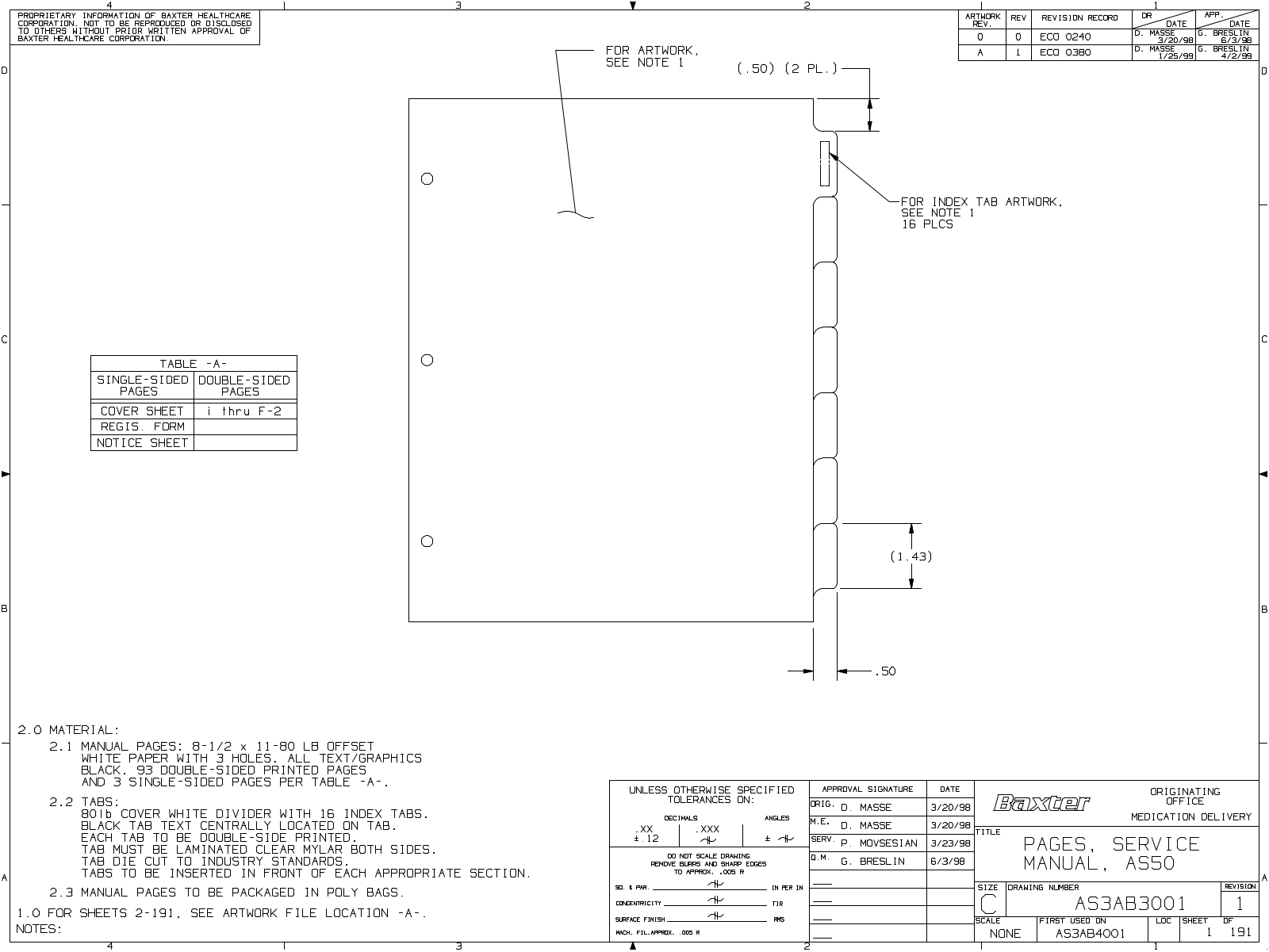 Baxter AS-50 Service manual