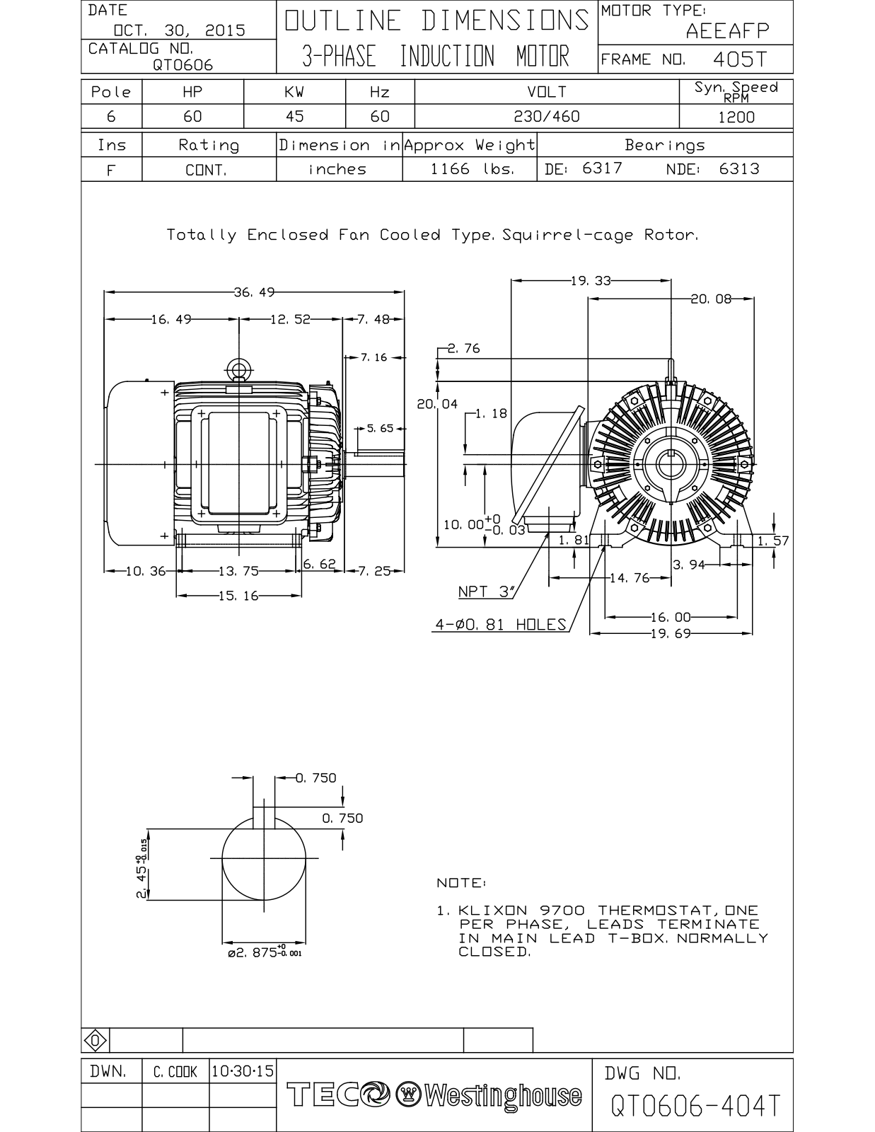 Teco QT0606 Reference Drawing