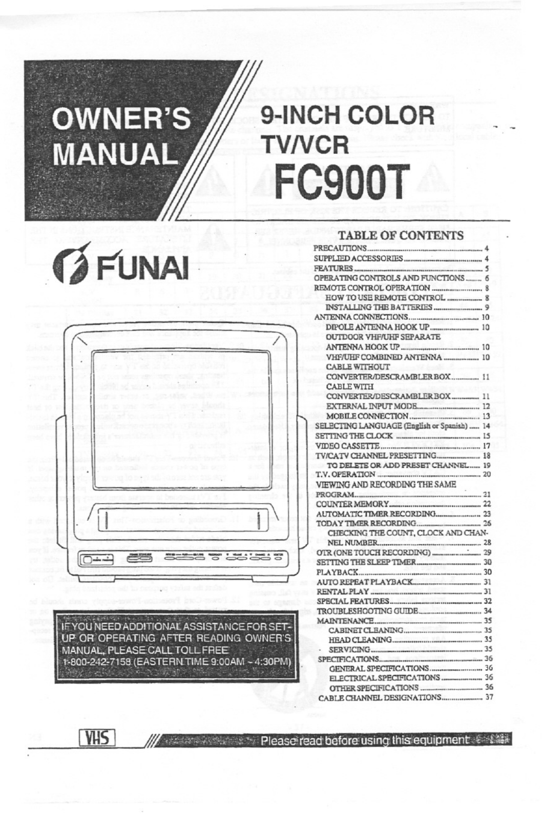 Funai FC900T User Manual