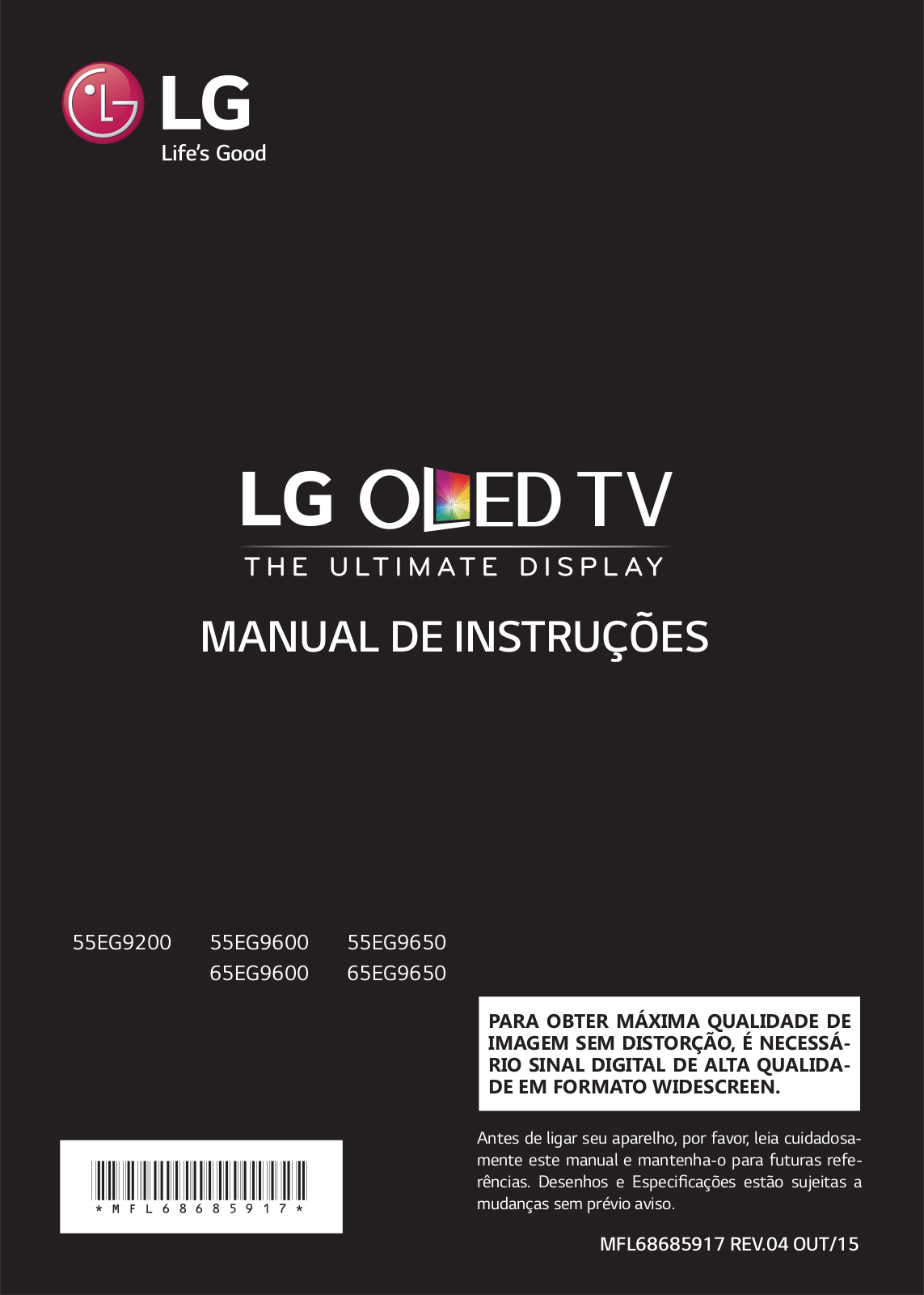 LG 55EG9600, 55EG9200 User manual