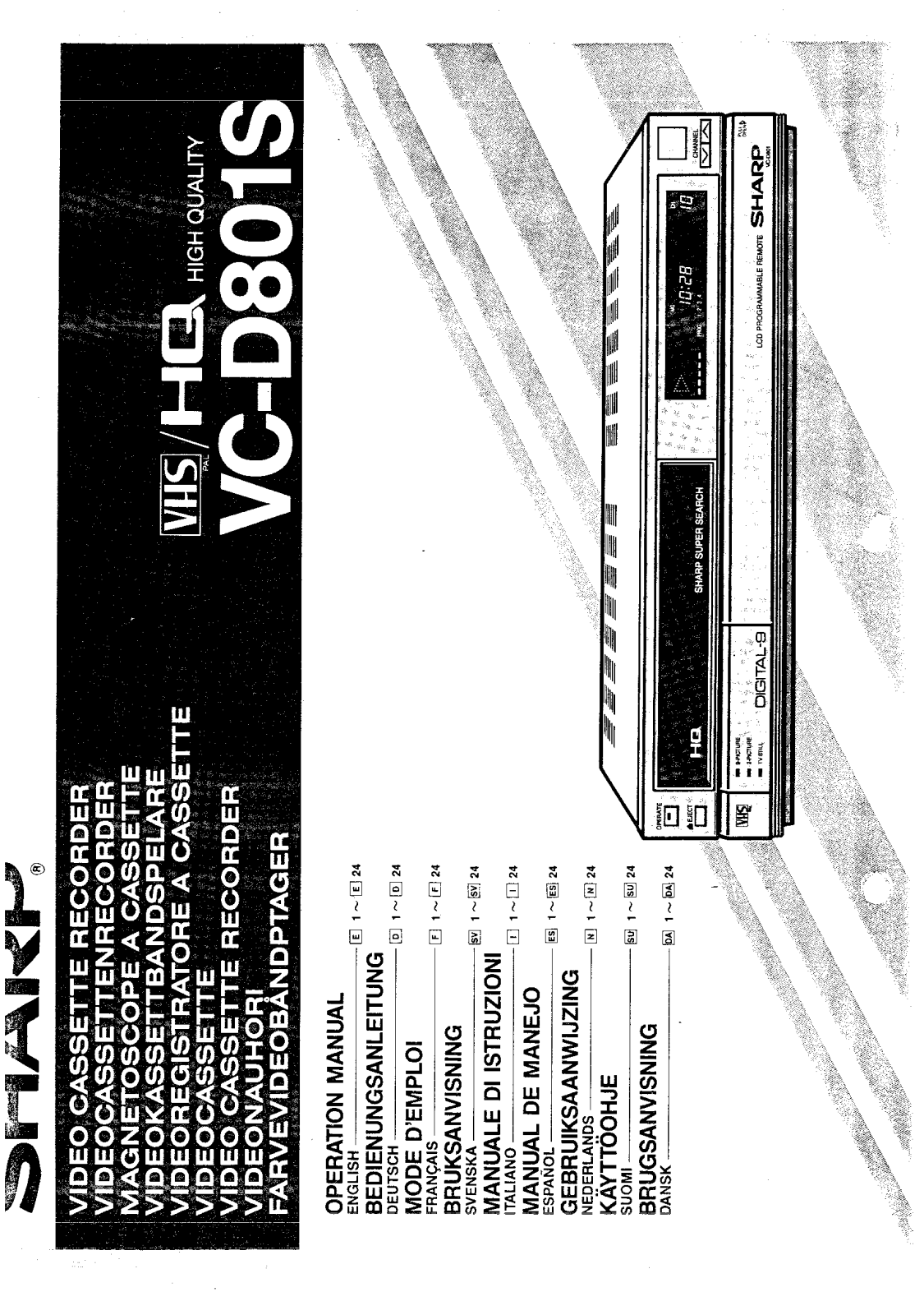 SHARP VC-D801S User Manual