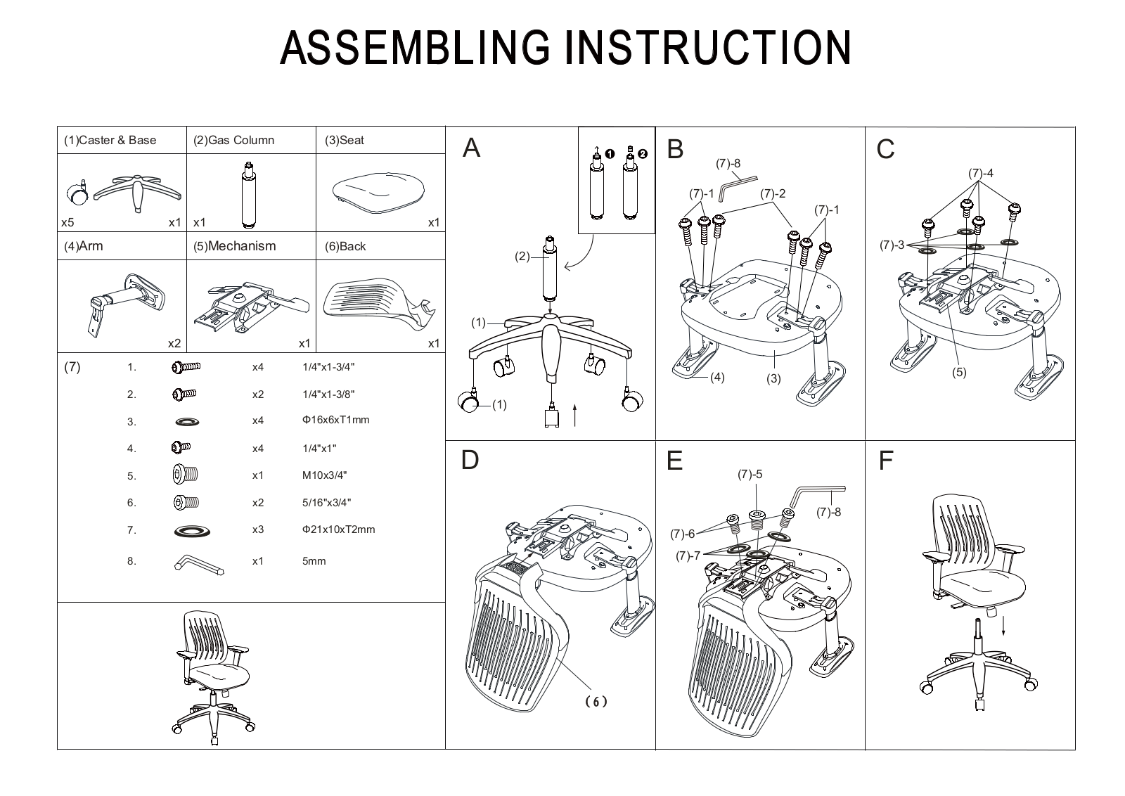 Modway FOW2063 Assembling Instruction - ManualMachine.com